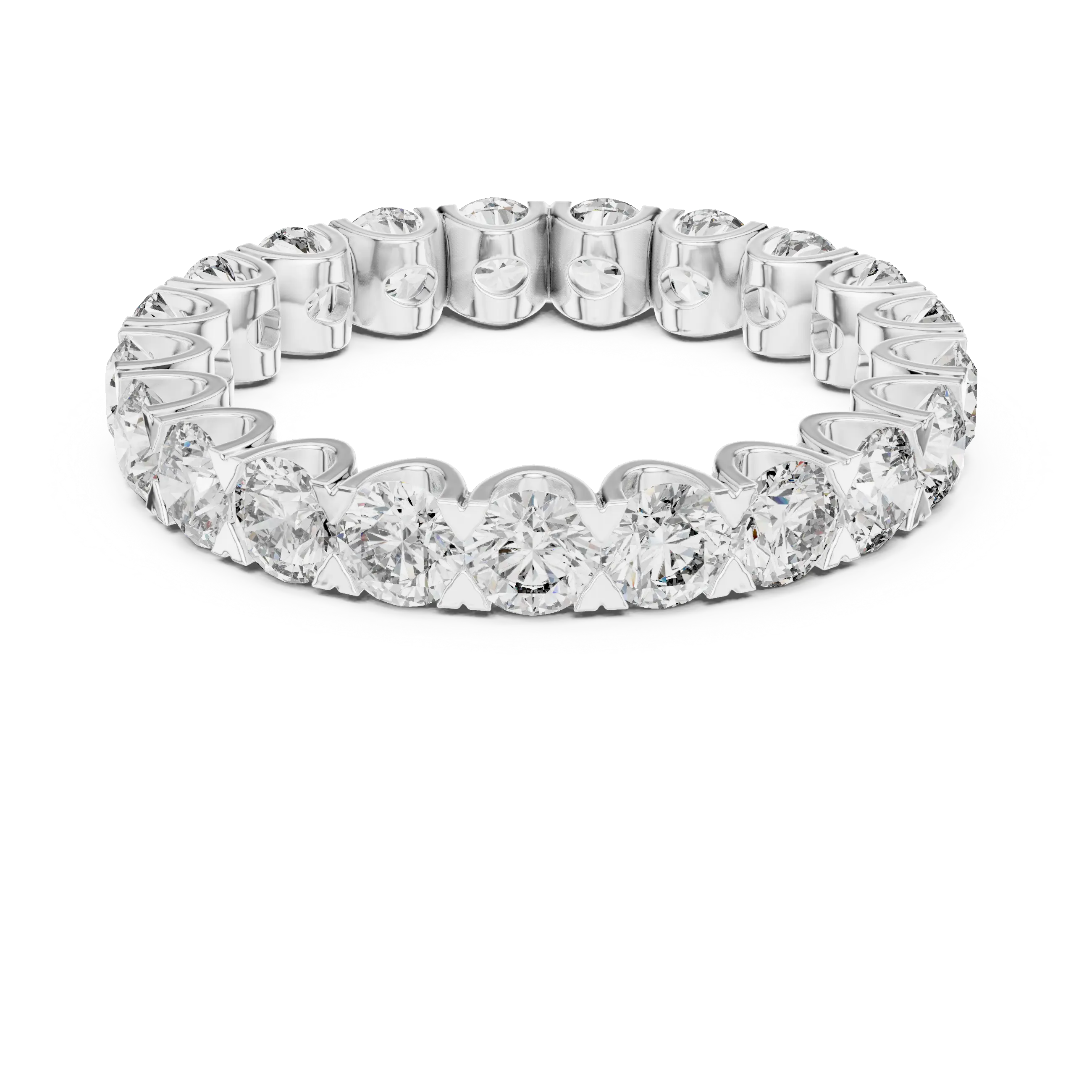 MJET022 - Timeless Round Diamond Imitation Stackable Eternity Band