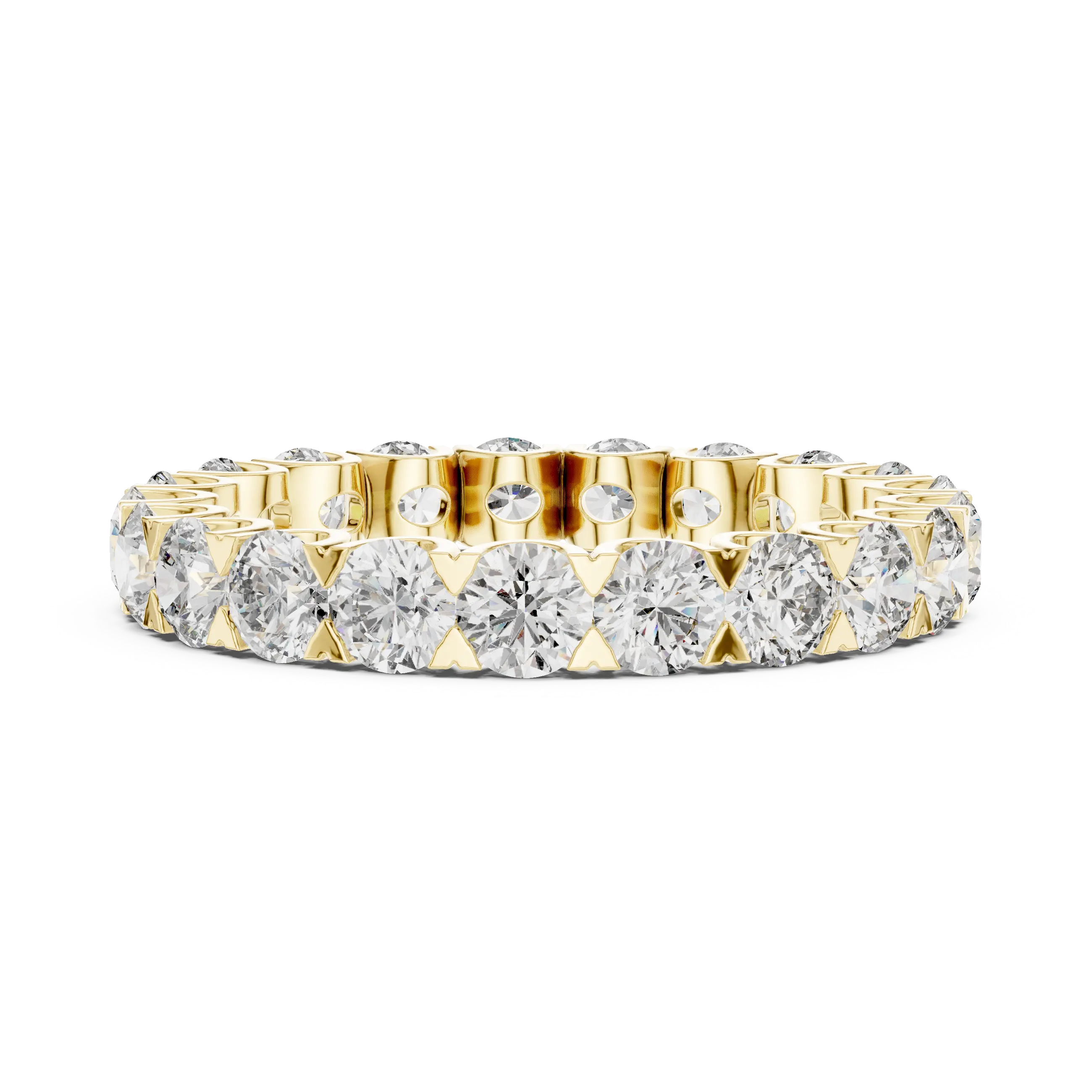 MJET022 - Timeless Round Diamond Imitation Stackable Eternity Band