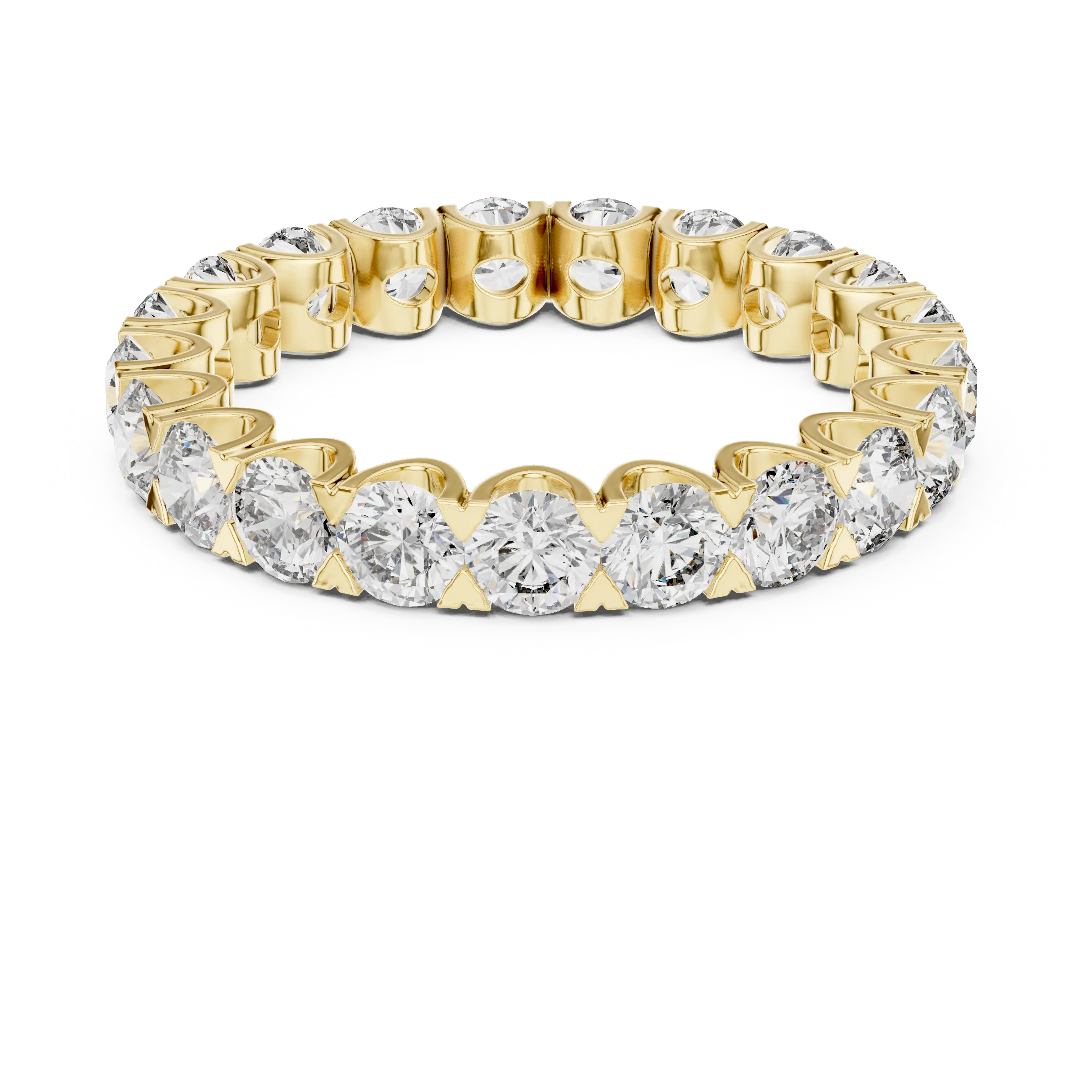MJET022 - Timeless Round Diamond Imitation Stackable Eternity Band