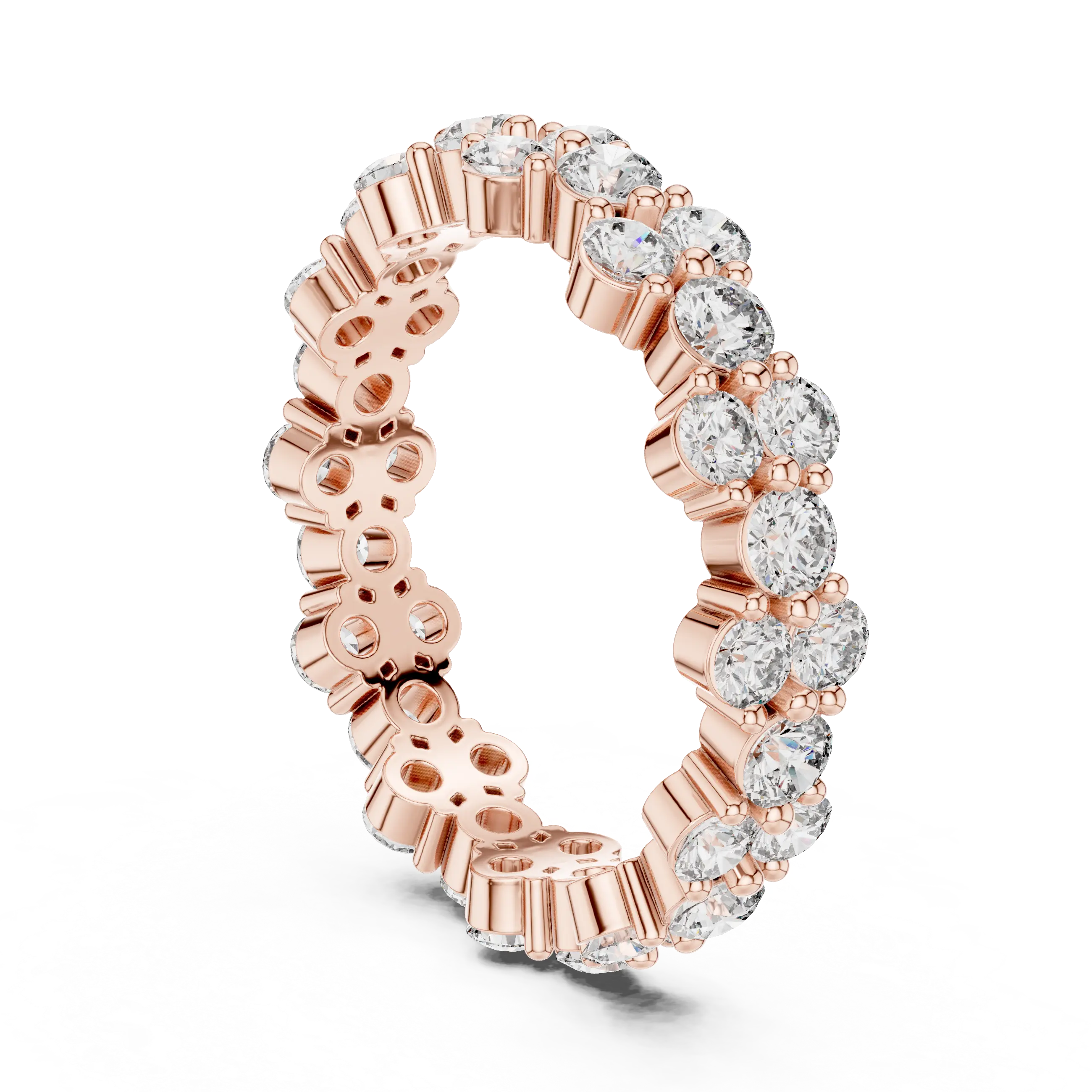 MJET025 - Scalloped Cluster Eternity Ring with Round Stones