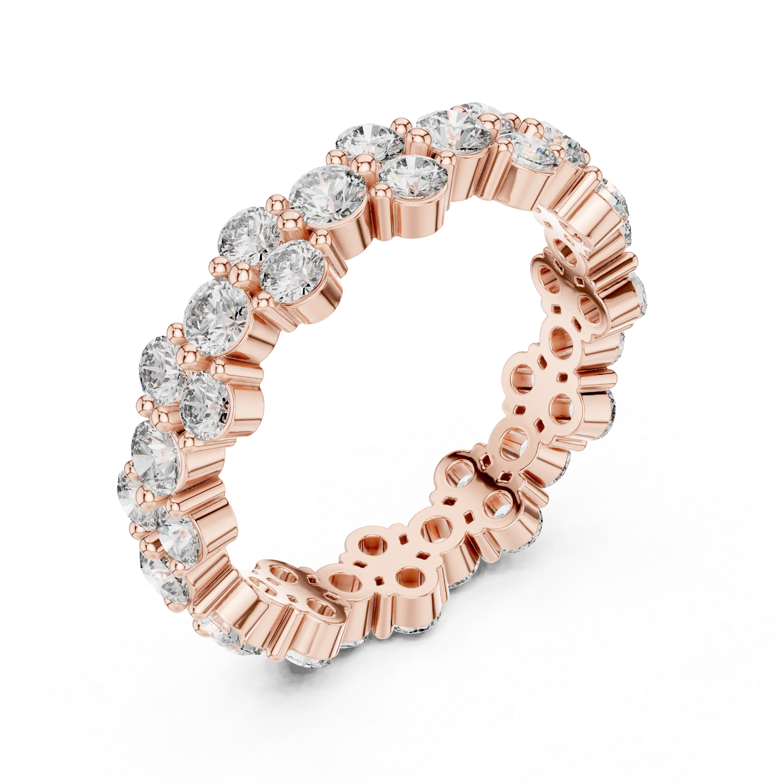 MJET025 - Scalloped Cluster Eternity Ring with Round Stones