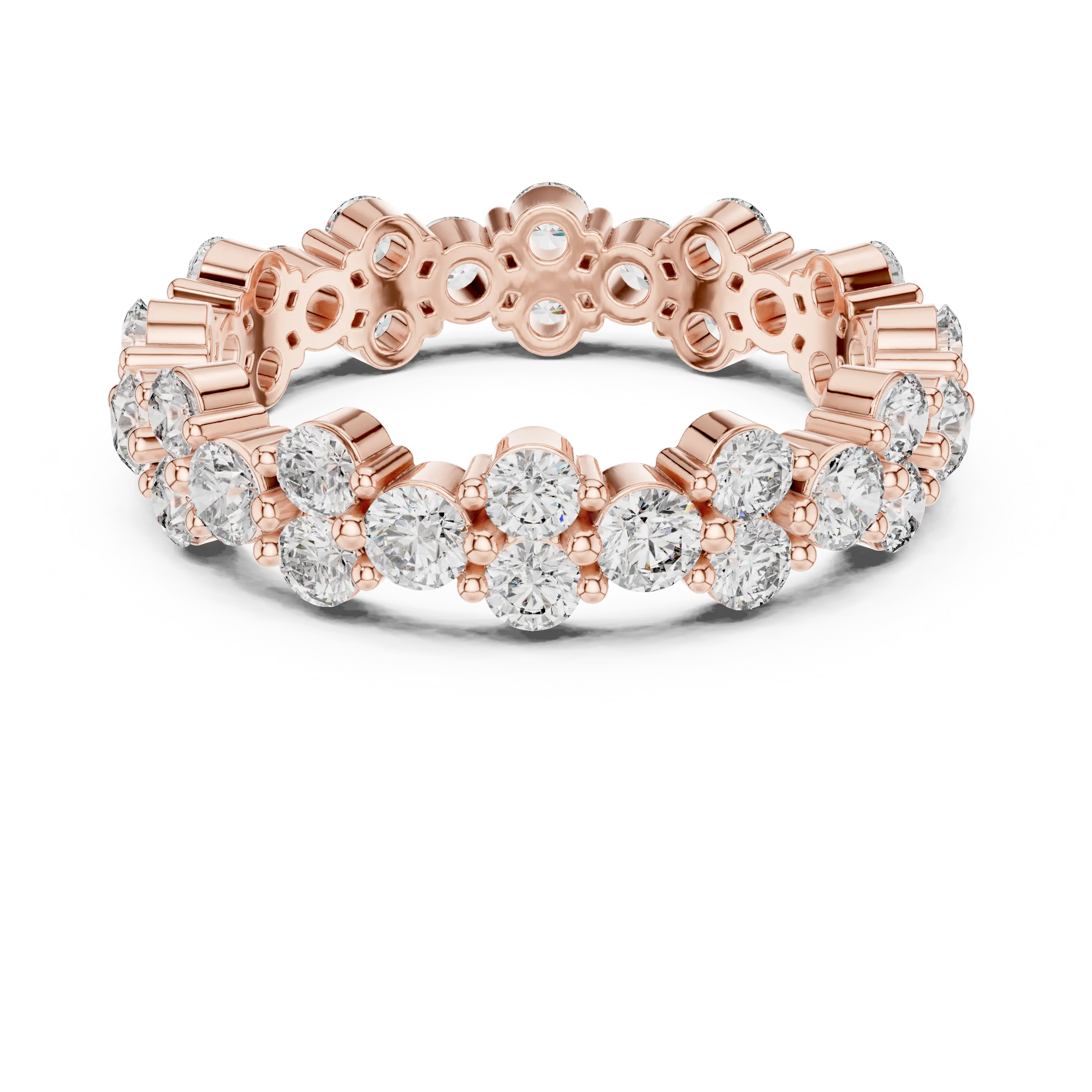 MJET025 - Scalloped Cluster Eternity Ring with Round Stones