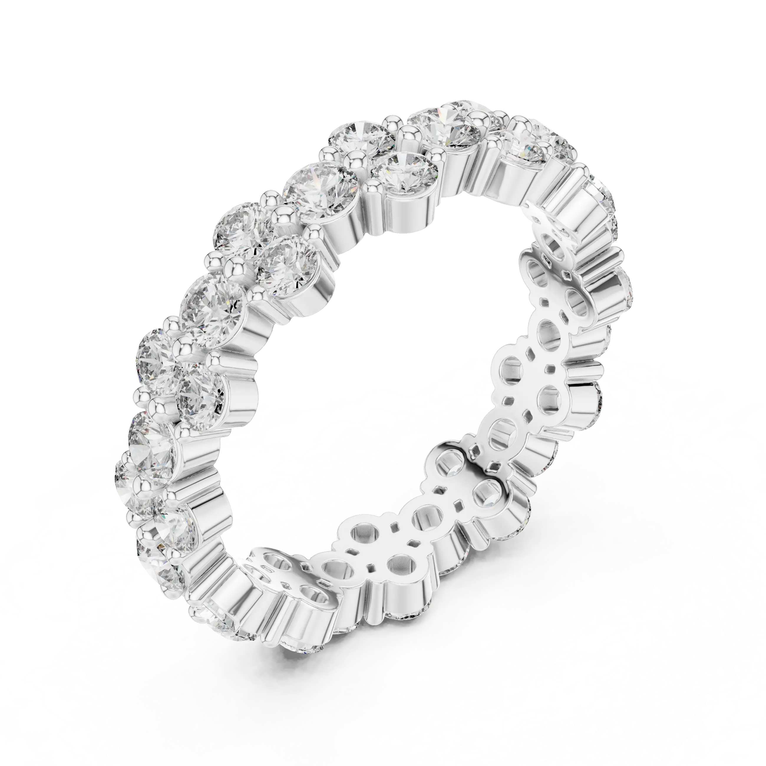 MJET025 - Scalloped Cluster Eternity Ring with Round Stones