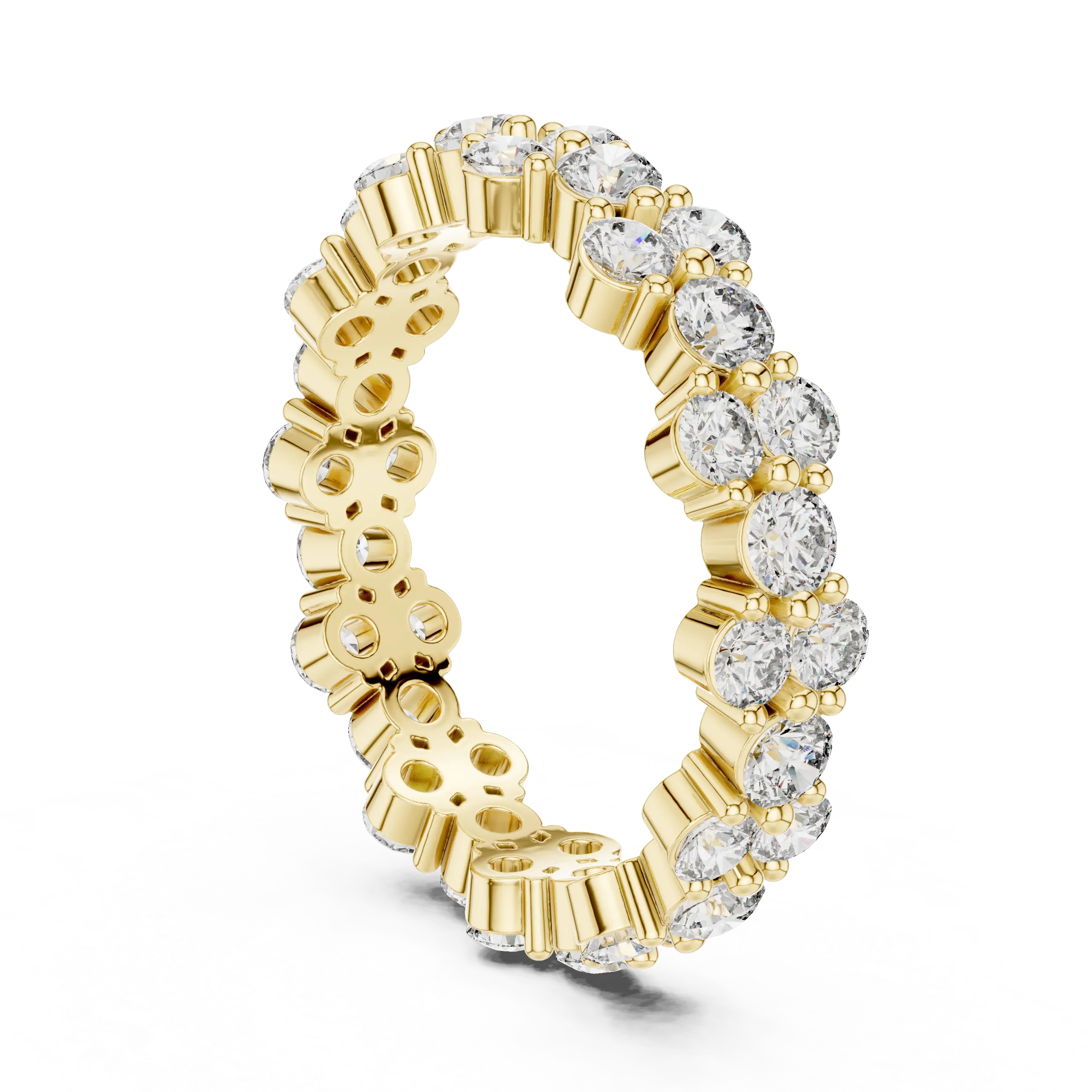 MJET025 - Scalloped Cluster Eternity Ring with Round Stones