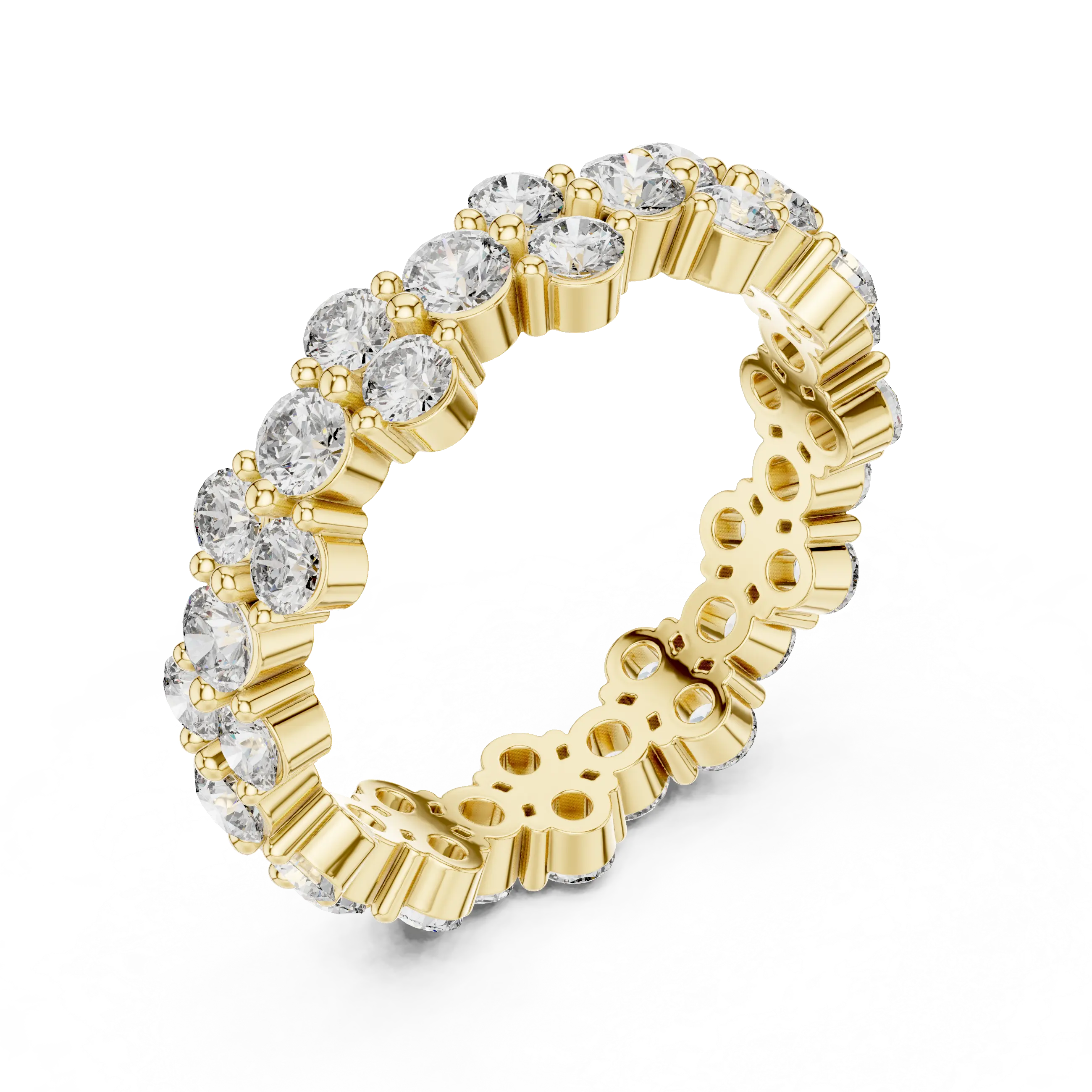 MJET025 - Scalloped Cluster Eternity Ring with Round Stones