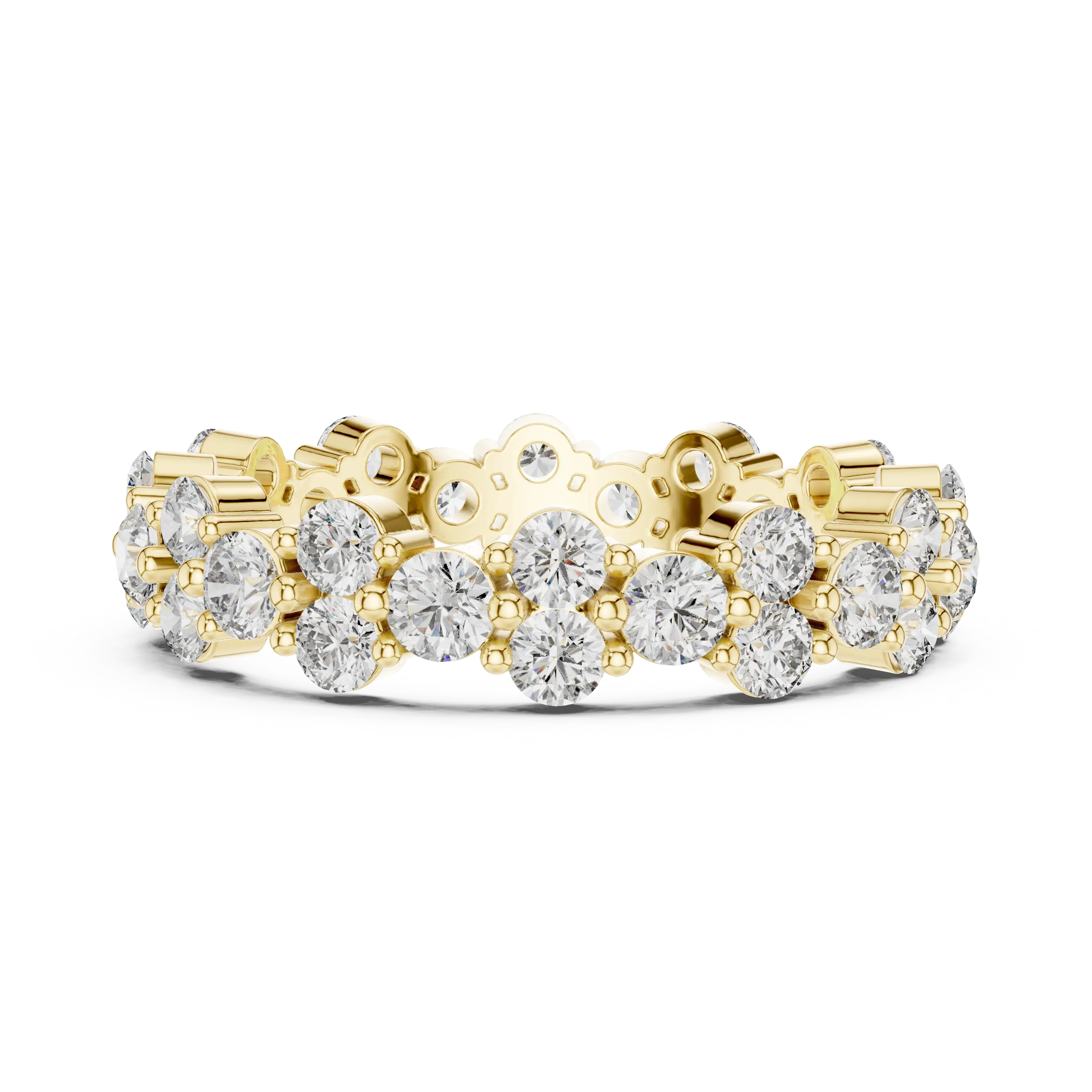 MJET025 - Scalloped Cluster Eternity Ring with Round Stones