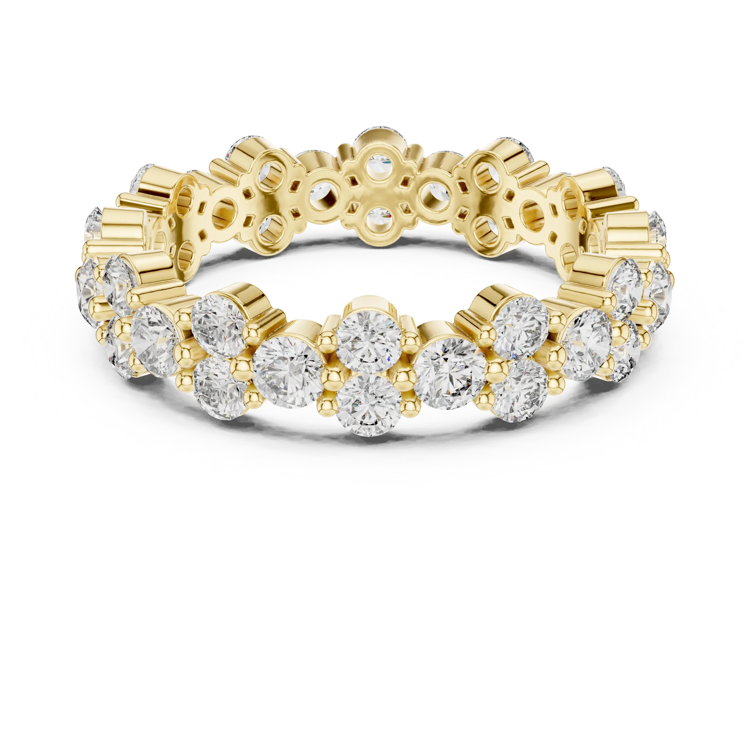 MJET025 - Scalloped Cluster Eternity Ring with Round Stones