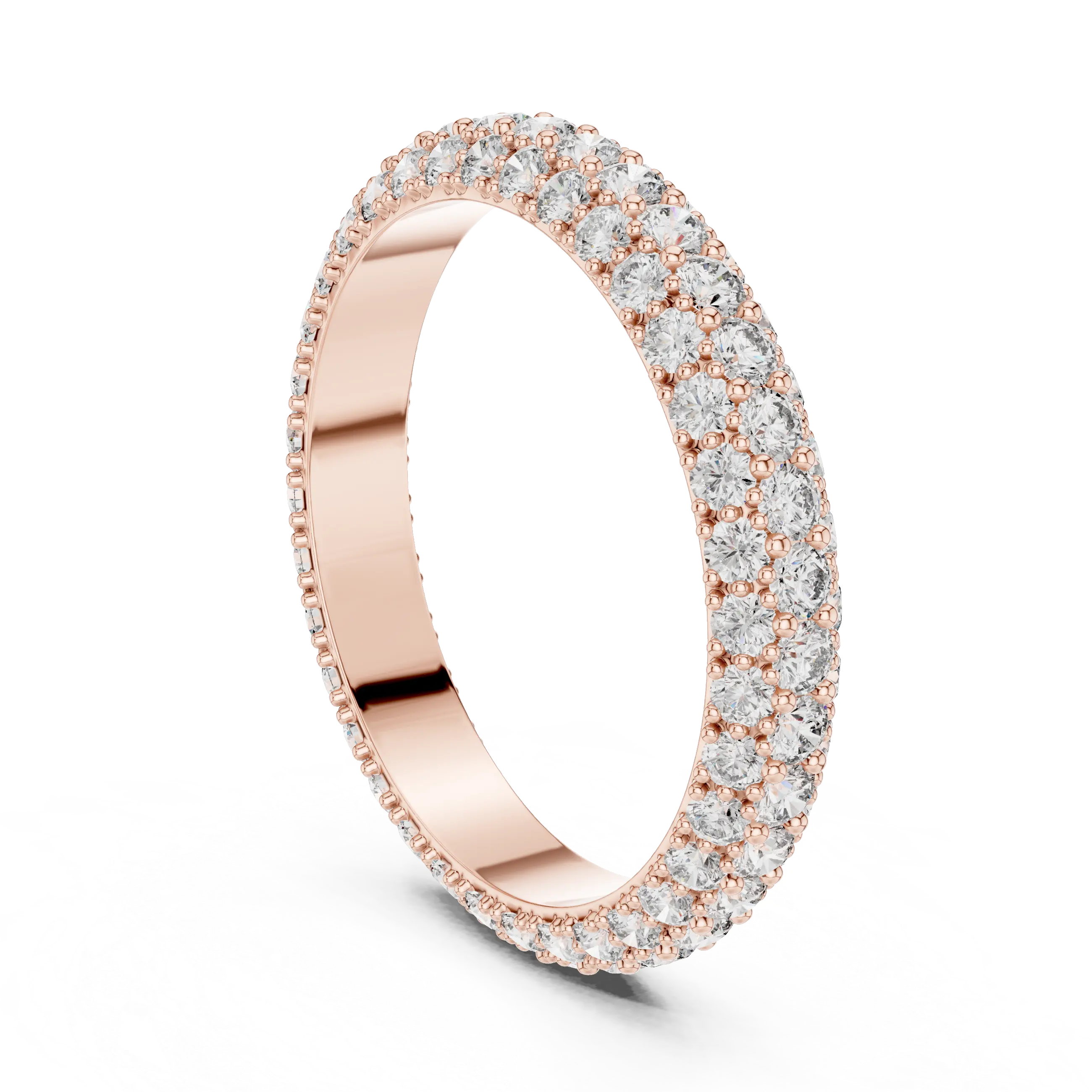 MJET026 - Micro-Pavé Triple Row Wedding Band