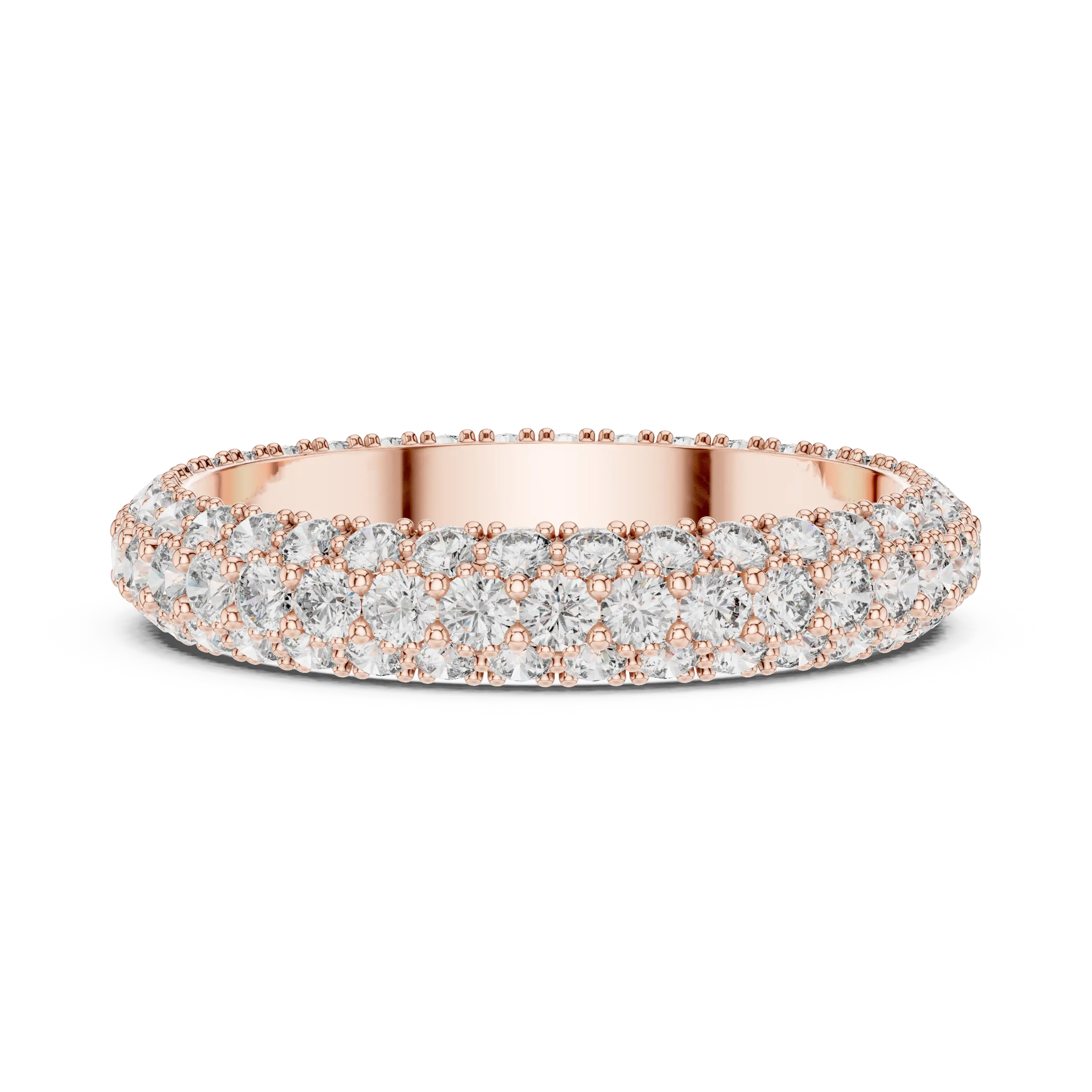 MJET026 - Micro-Pavé Triple Row Wedding Band