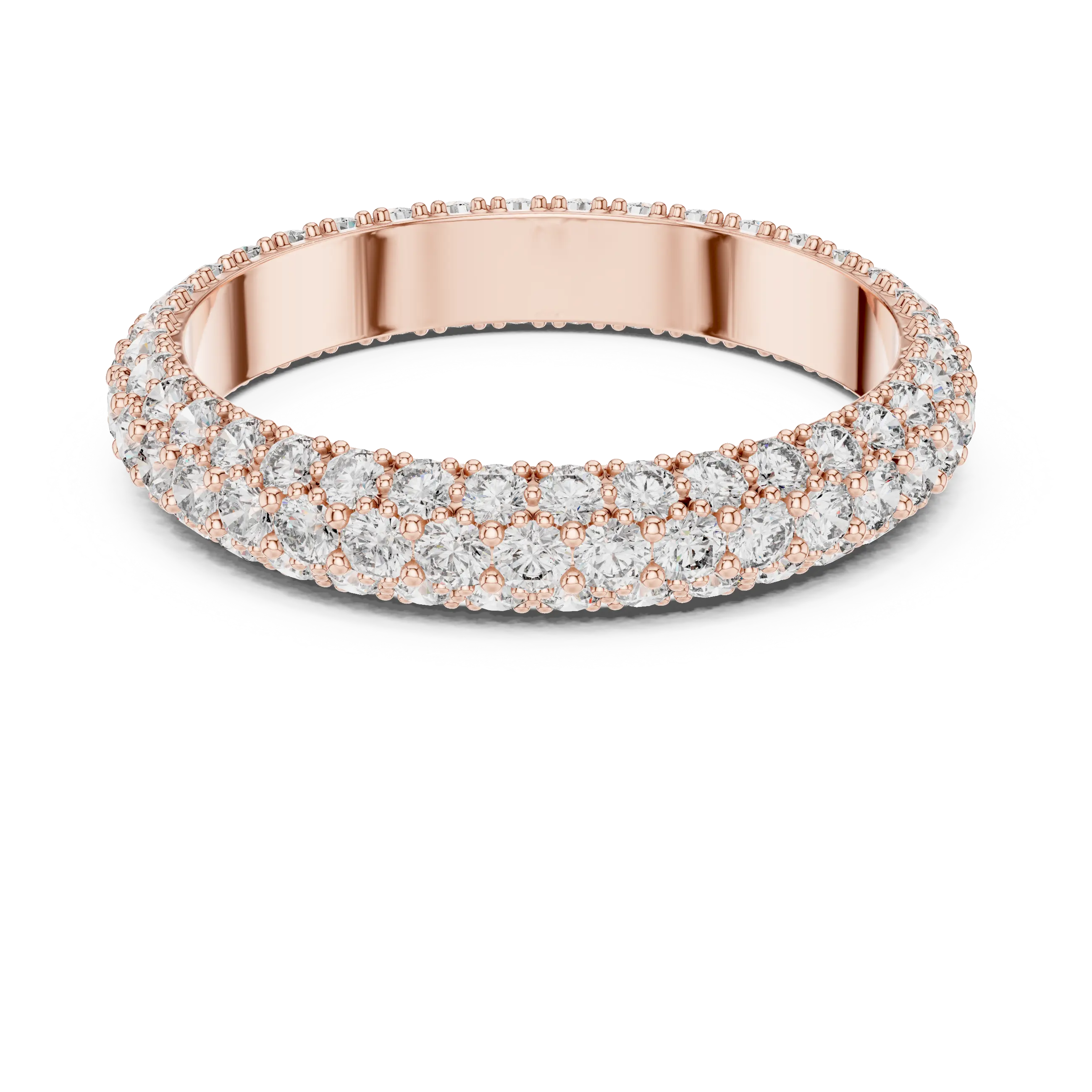 MJET026 - Micro-Pavé Triple Row Wedding Band
