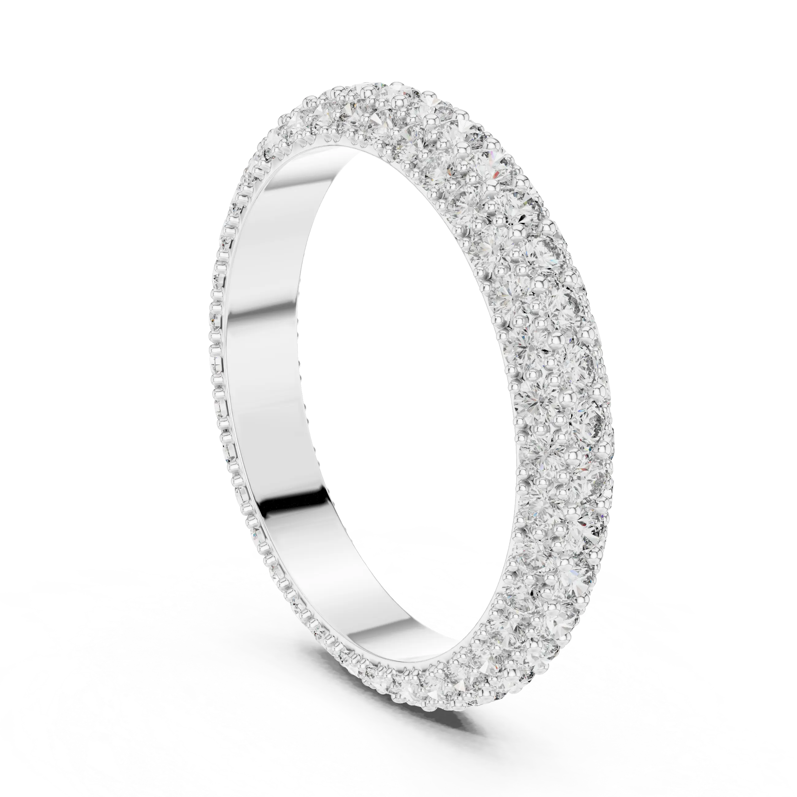 MJET026 - Micro-Pavé Triple Row Wedding Band