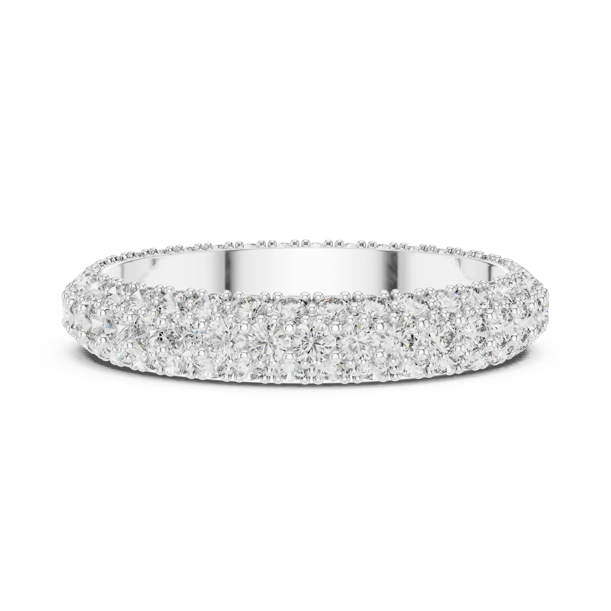 MJET026 - Micro-Pavé Triple Row Wedding Band