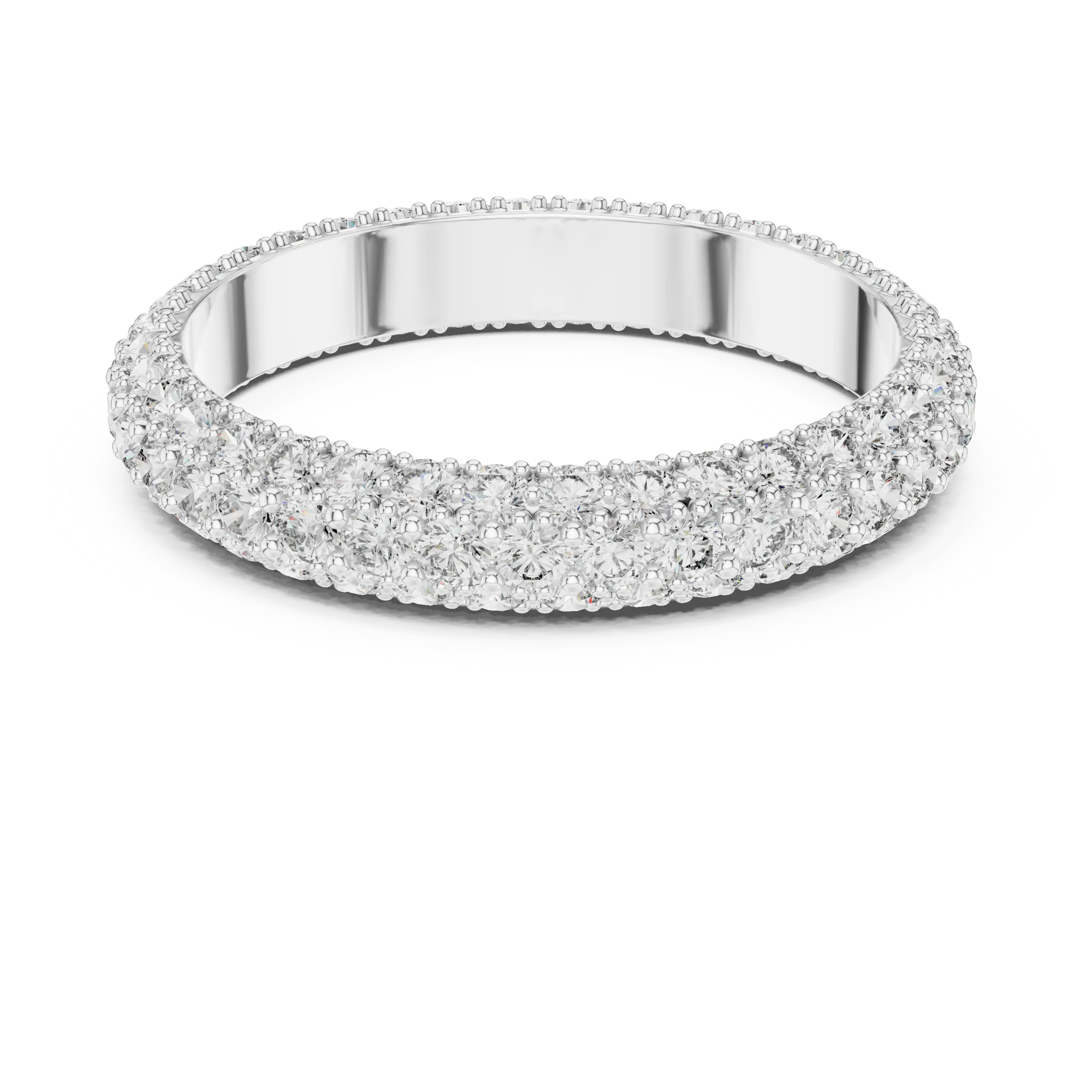 MJET026 - Micro-Pavé Triple Row Wedding Band