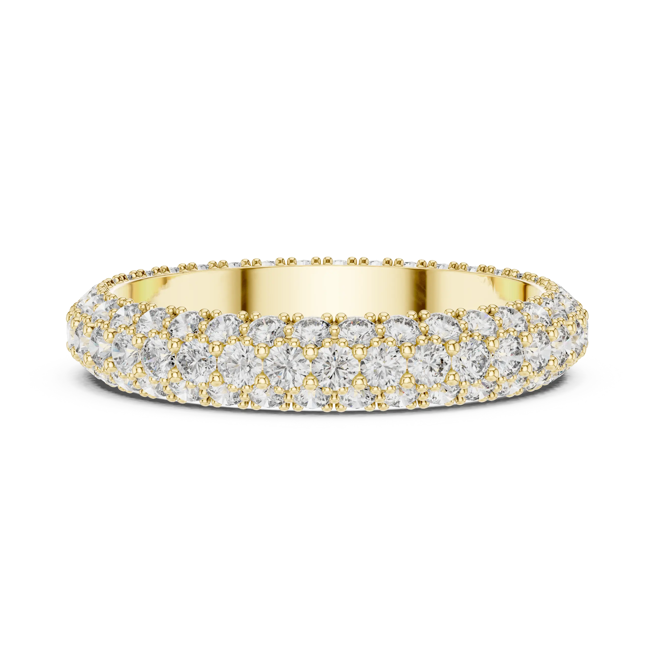 MJET026 - Micro-Pavé Triple Row Wedding Band