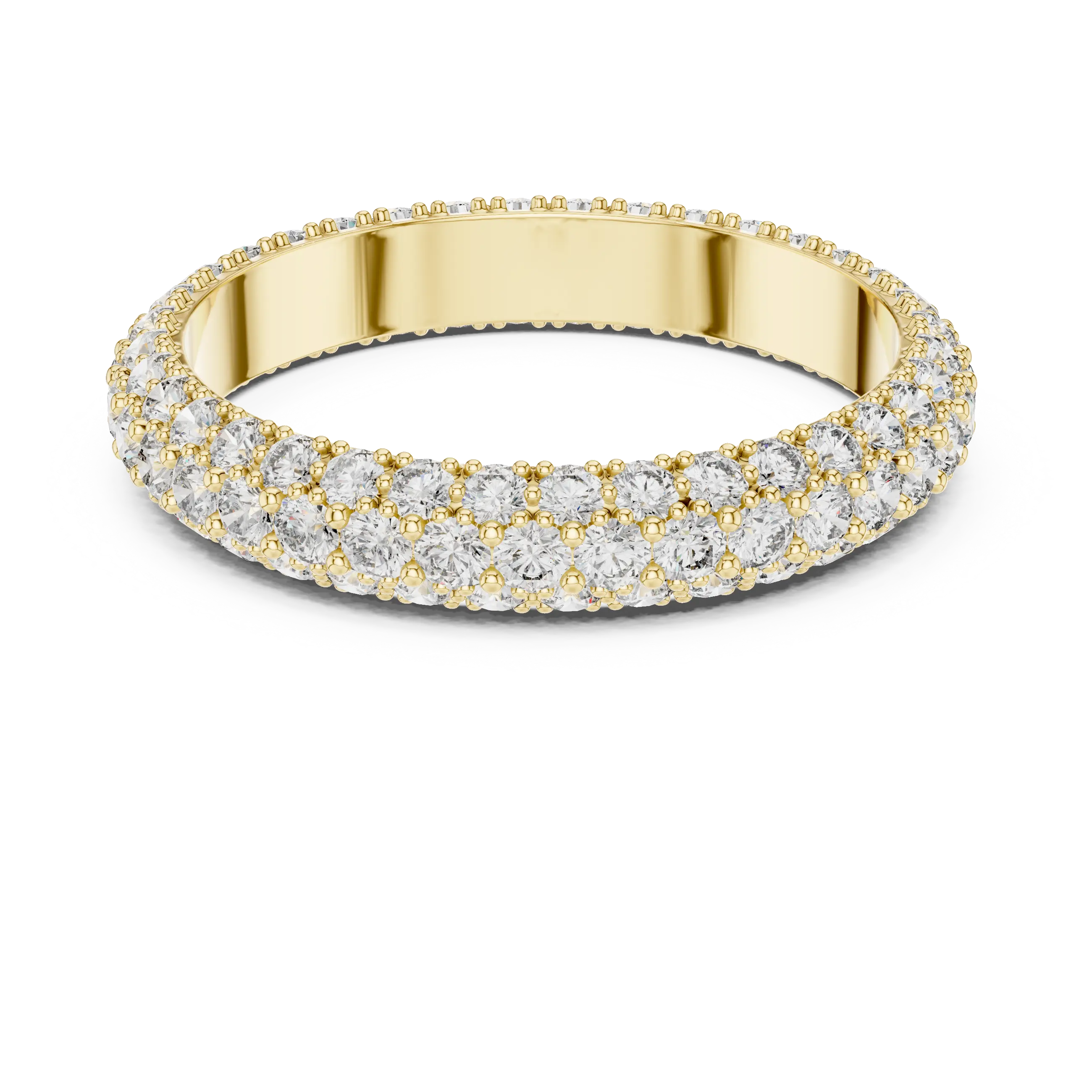 MJET026 - Micro-Pavé Triple Row Wedding Band