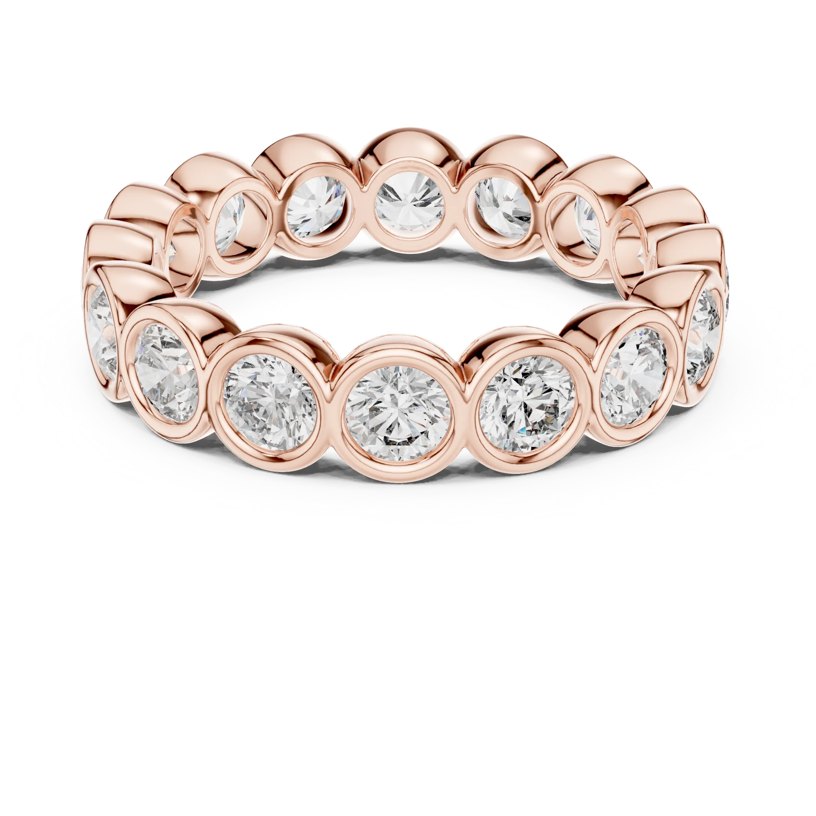 MJET028 - Smooth Bezel Encased Round Stone Stackable Ring