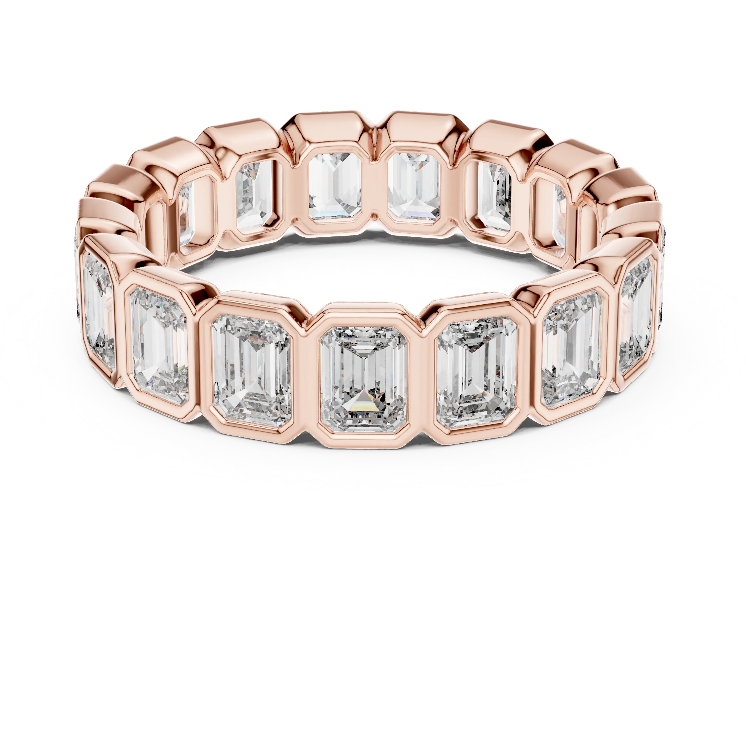 MJET027 - Emerald Cut Bezel Set Full Eternity Ring