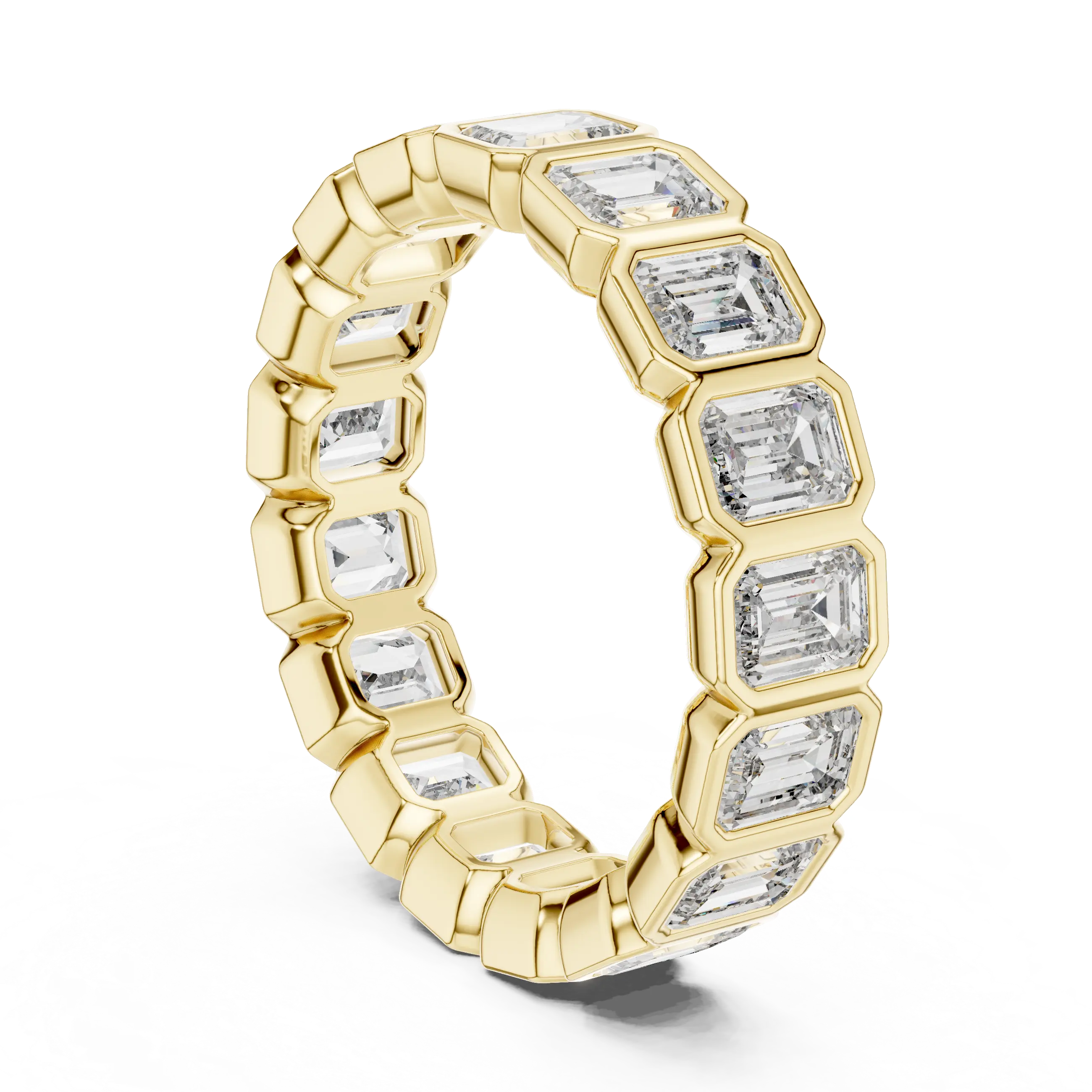 MJET027 - Emerald Cut Bezel Set Full Eternity Ring