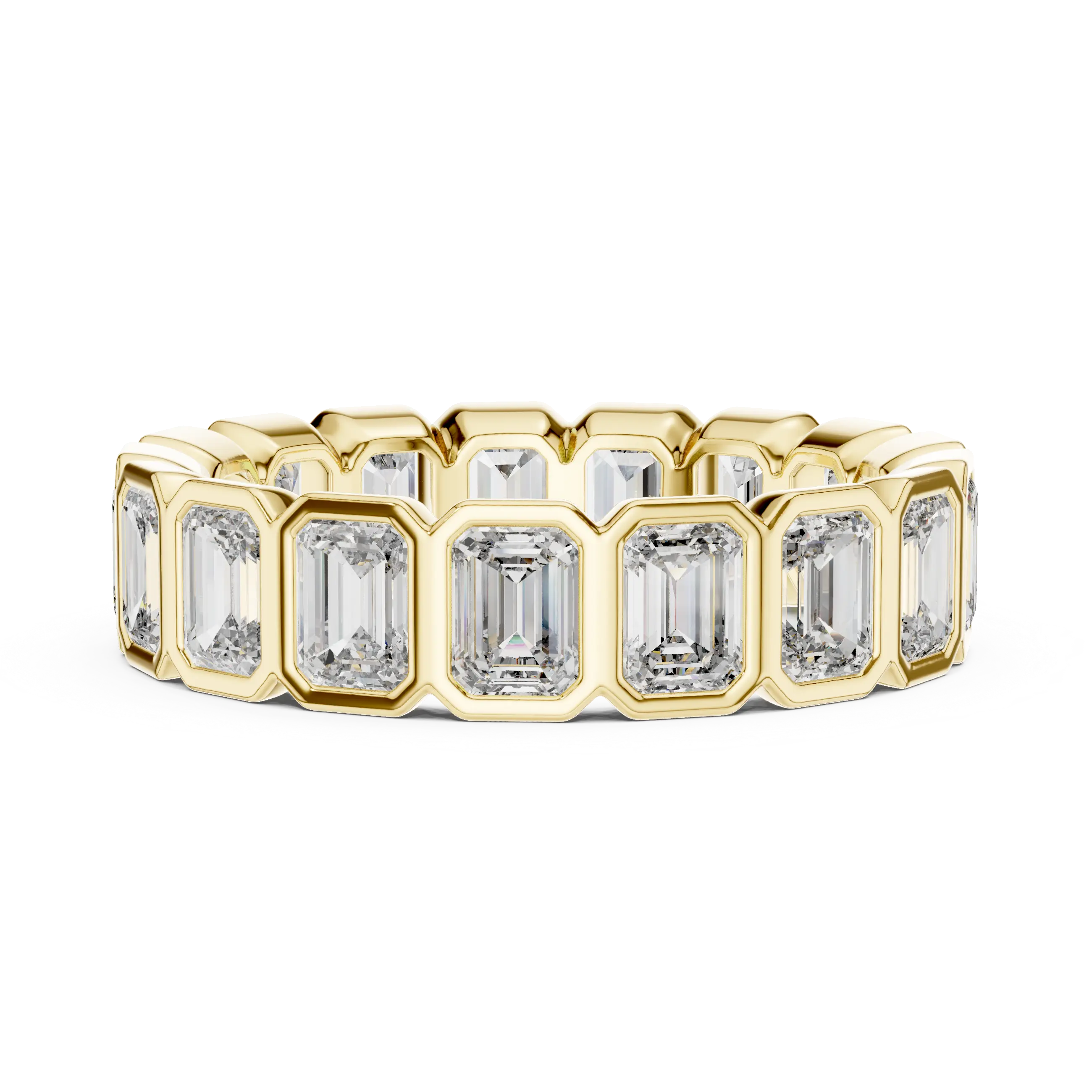 MJET027 - Emerald Cut Bezel Set Full Eternity Ring