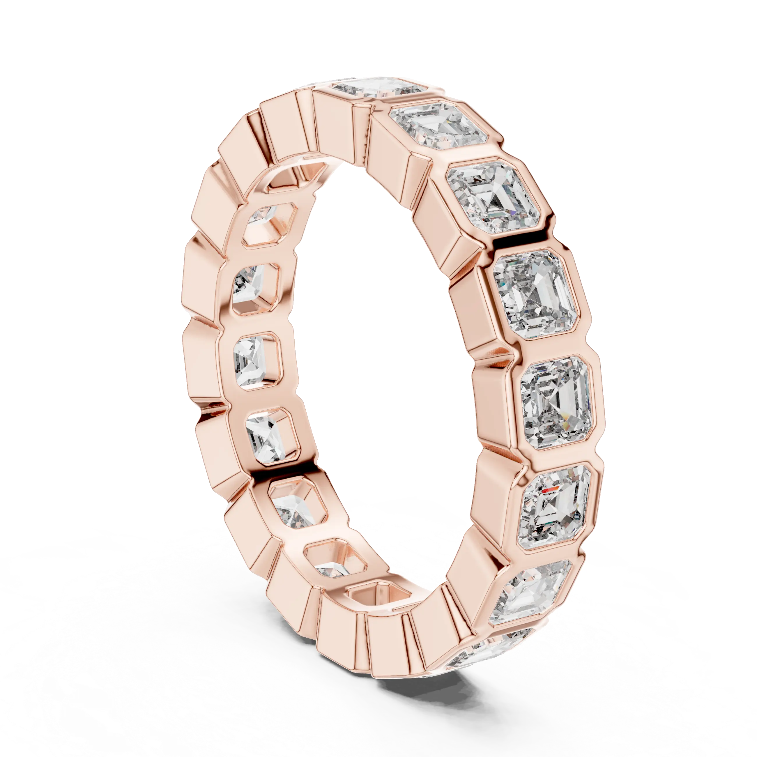MJET031 - Asscher Cut Bezel Wrapped Full Eternity Band
