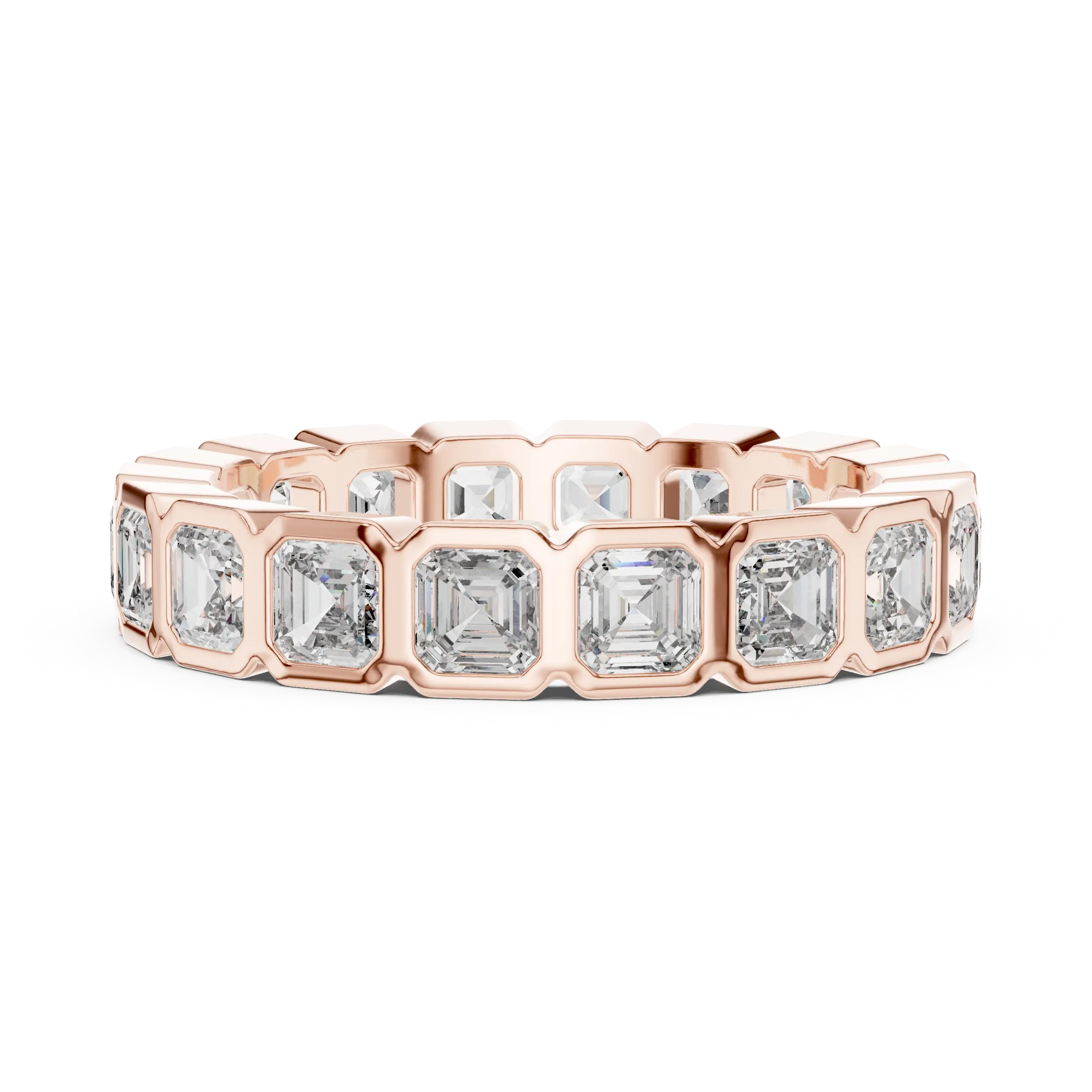 MJET031 - Asscher Cut Bezel Wrapped Full Eternity Band