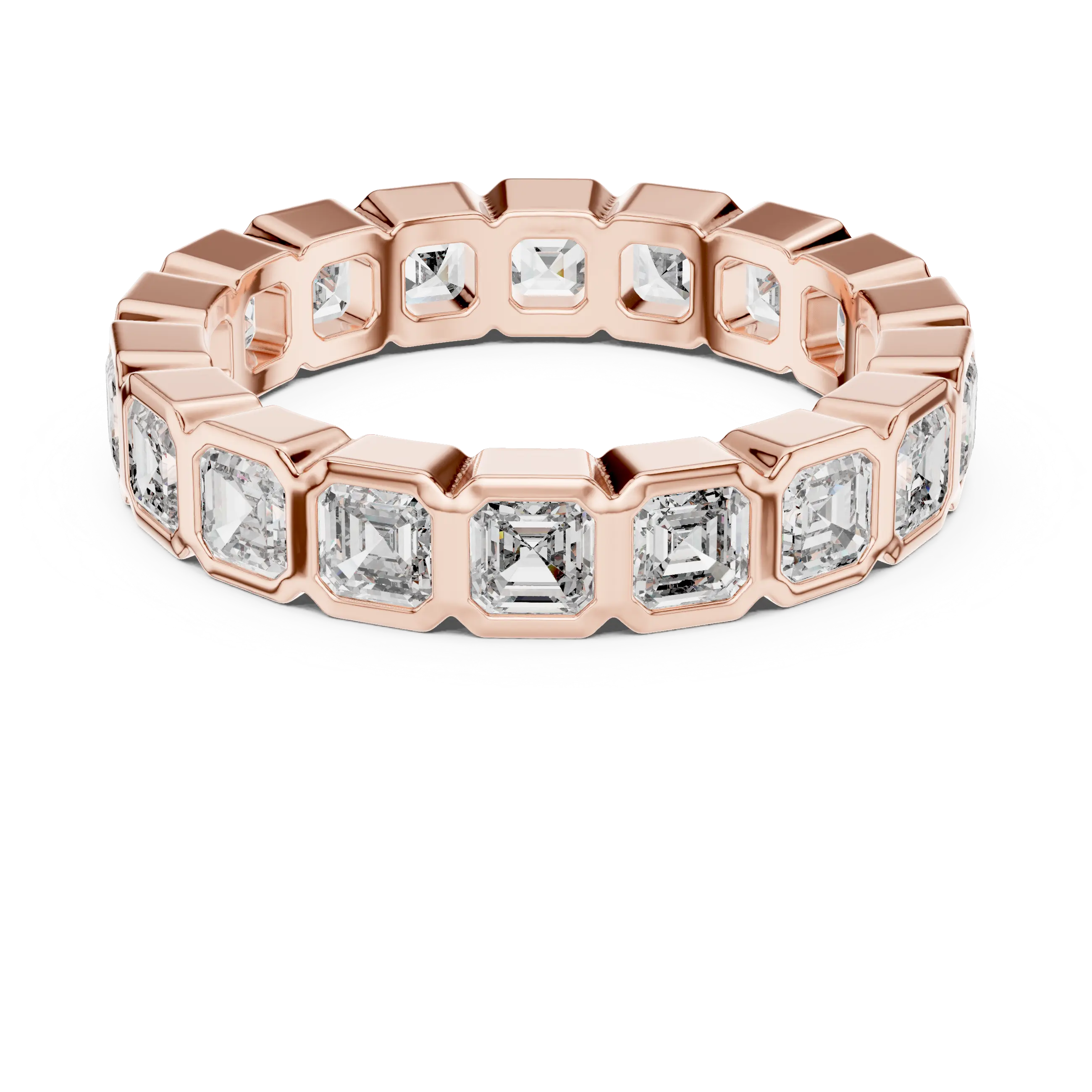 MJET031 - Asscher Cut Bezel Wrapped Full Eternity Band