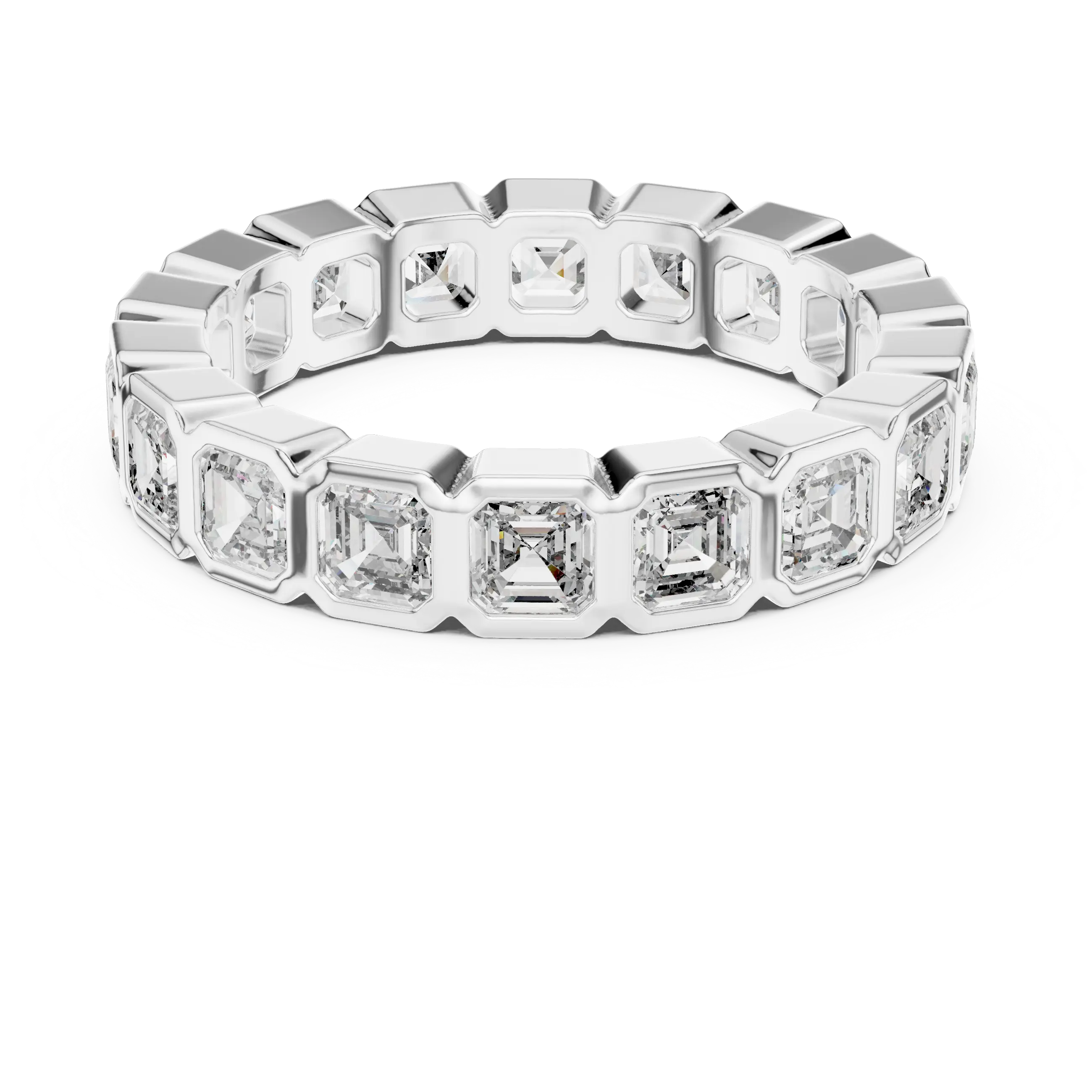 MJET031 - Asscher Cut Bezel Wrapped Full Eternity Band