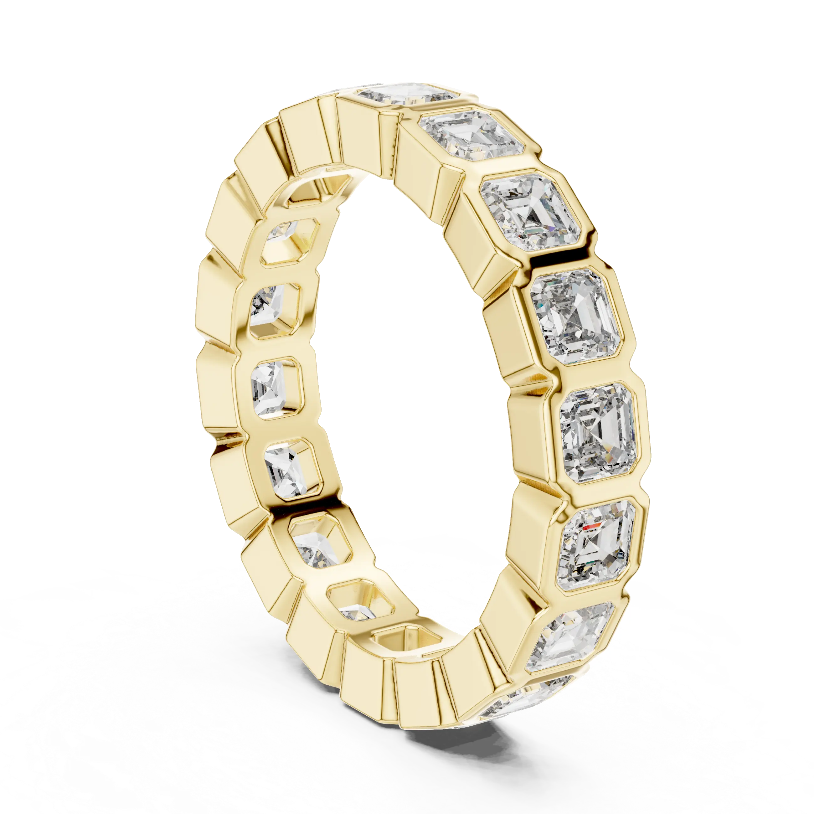 MJET031 - Asscher Cut Bezel Wrapped Full Eternity Band