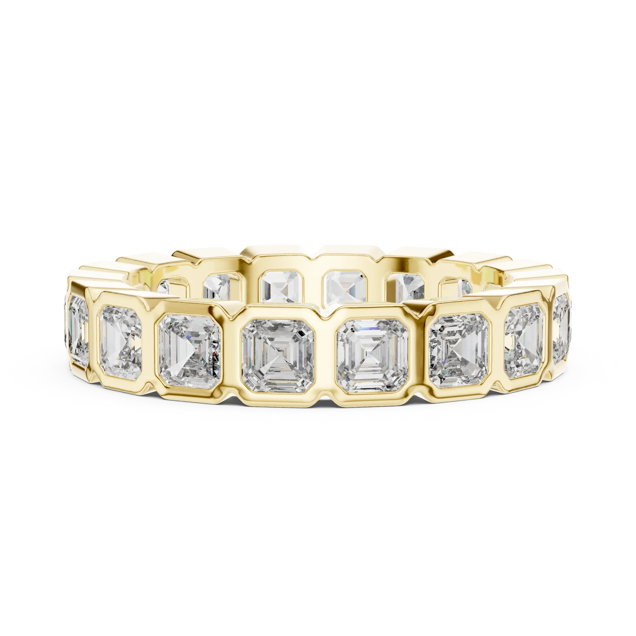 MJET031 - Asscher Cut Bezel Wrapped Full Eternity Band