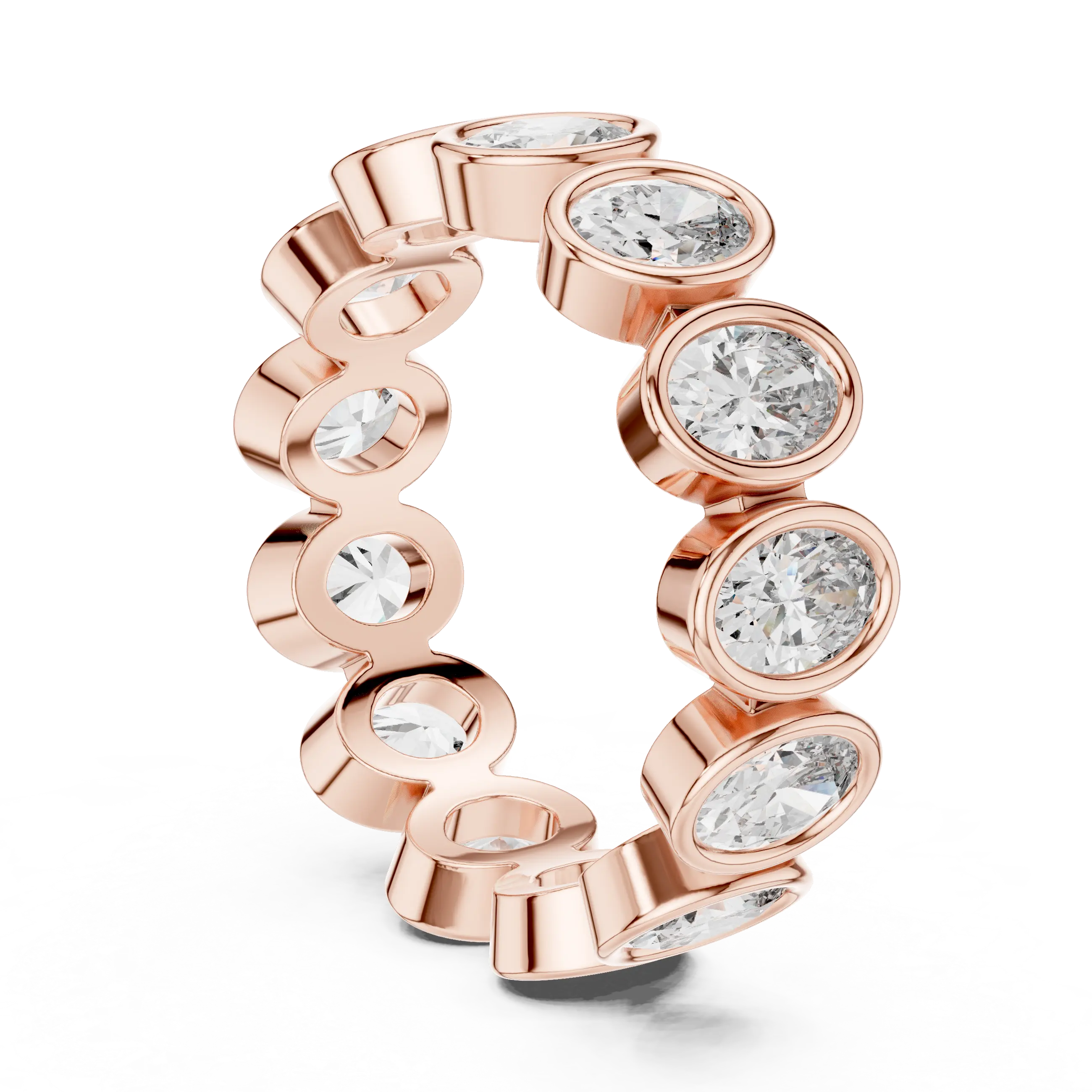 MJET032 - Oval Cut Bezel Set Full Eternity Band