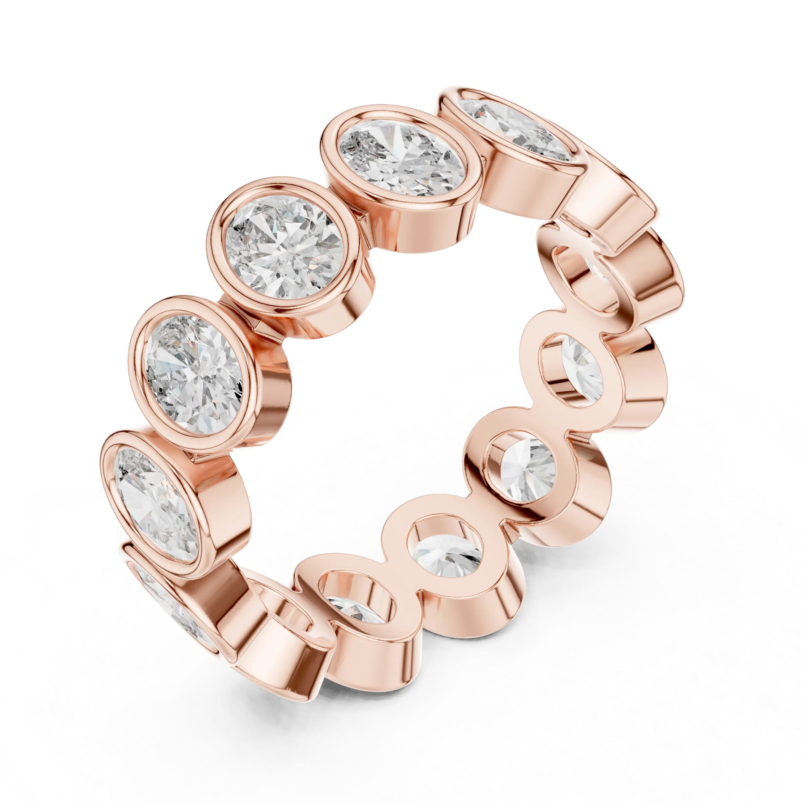 MJET032 - Oval Cut Bezel Set Full Eternity Band