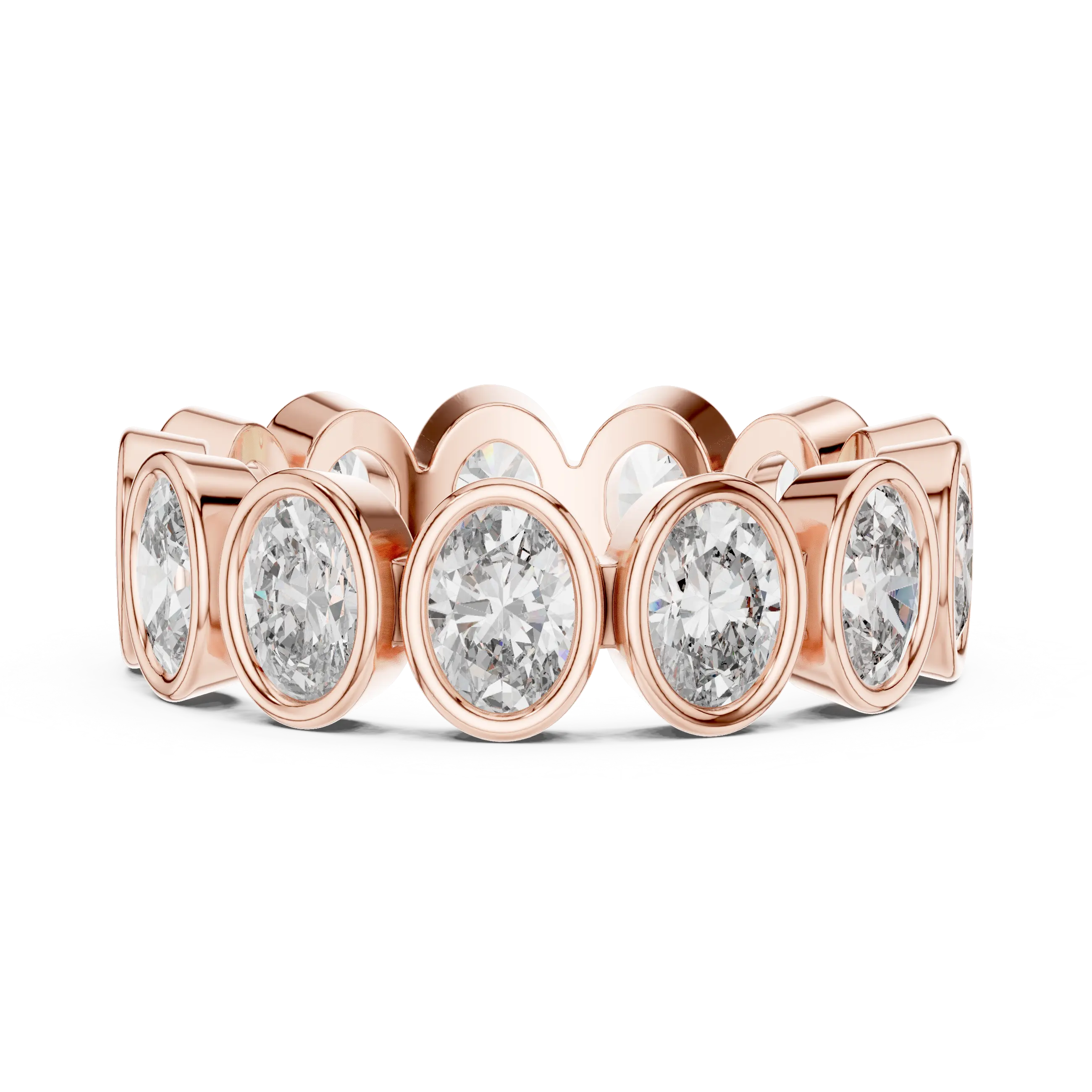 MJET032 - Oval Cut Bezel Set Full Eternity Band