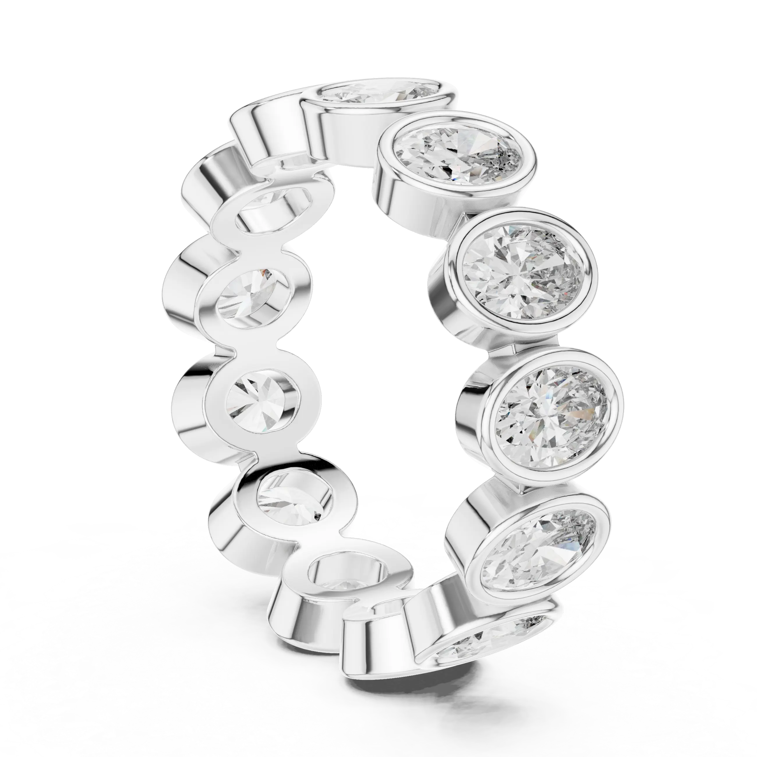 MJET032 - Oval Cut Bezel Set Full Eternity Band