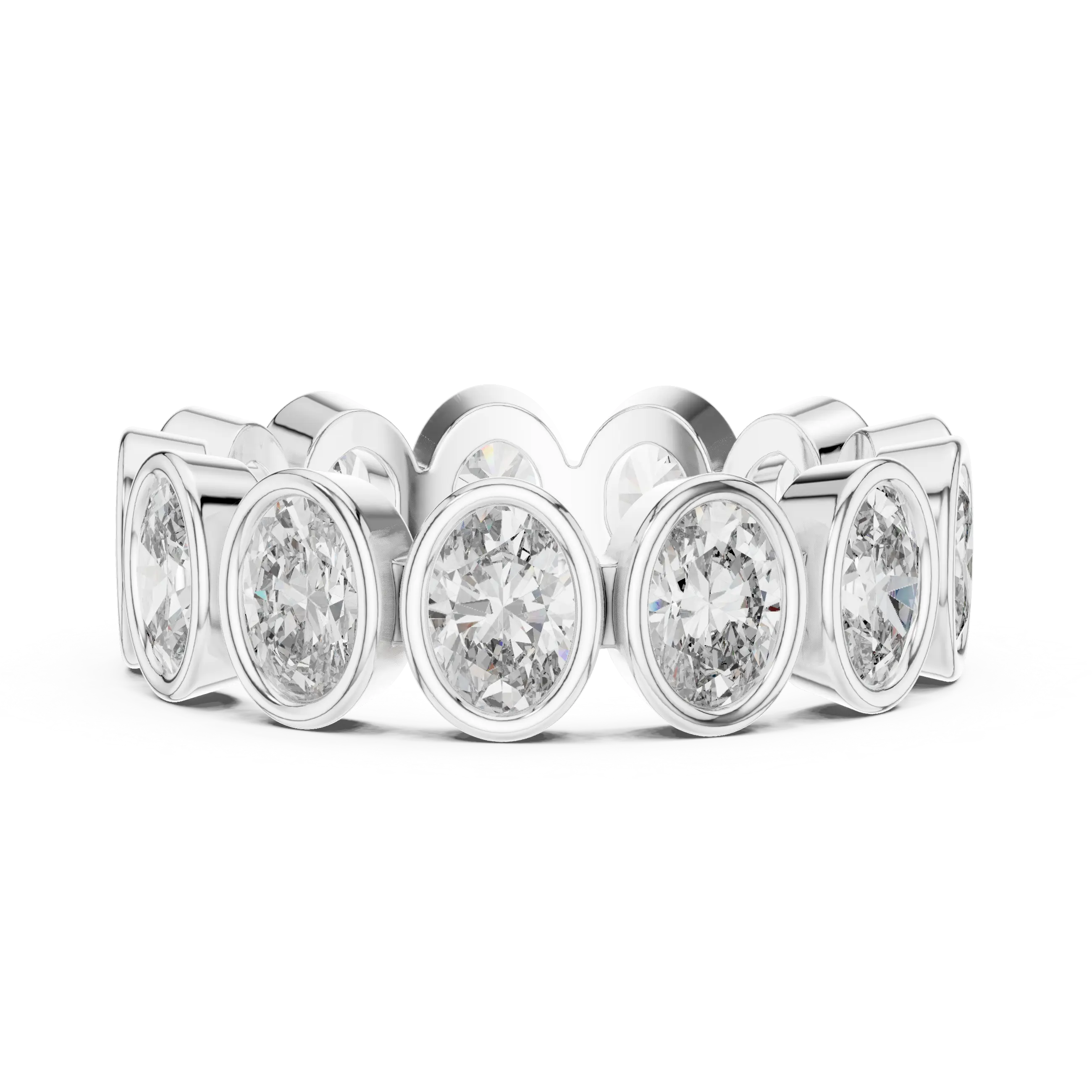 MJET032 - Oval Cut Bezel Set Full Eternity Band