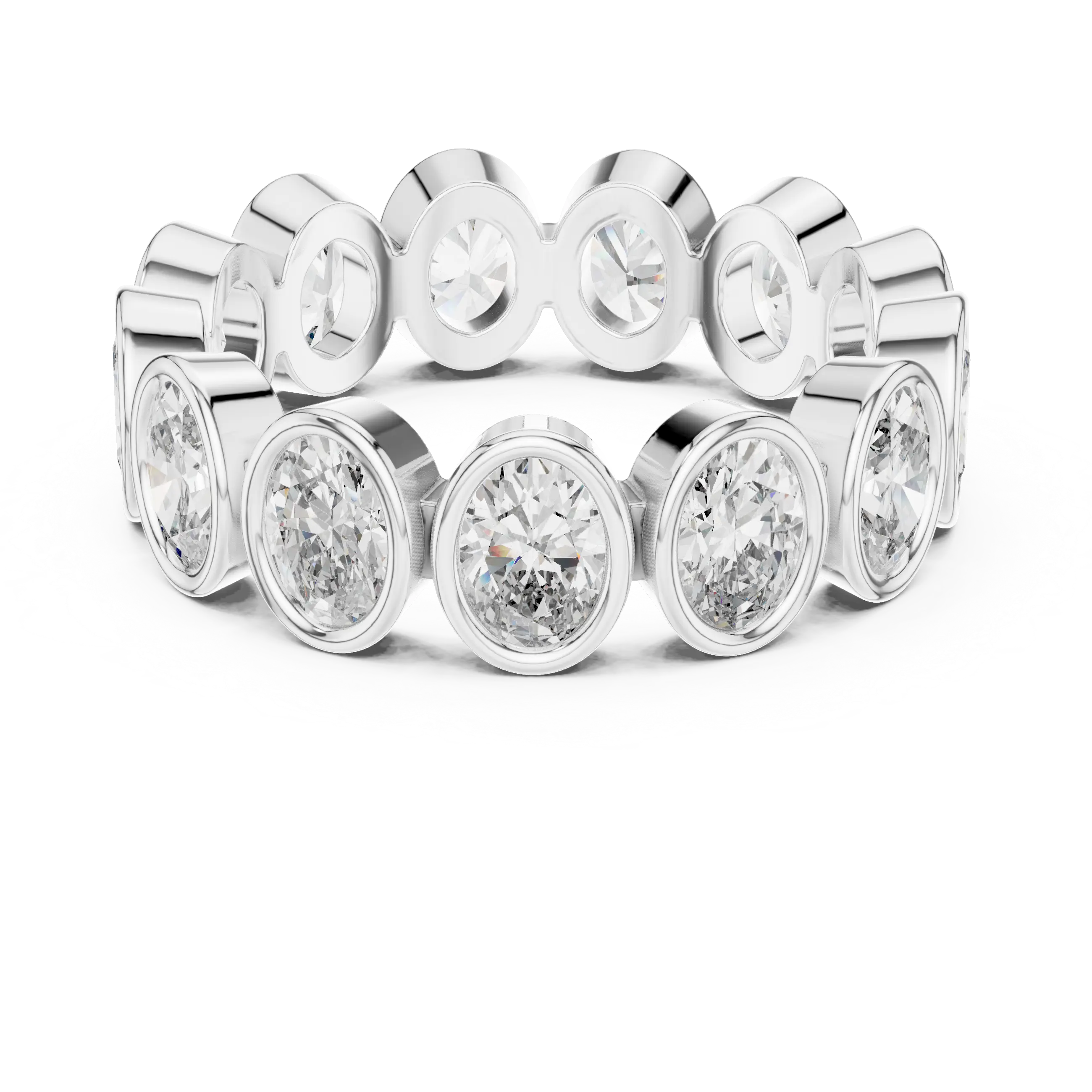 MJET032 - Oval Cut Bezel Set Full Eternity Band