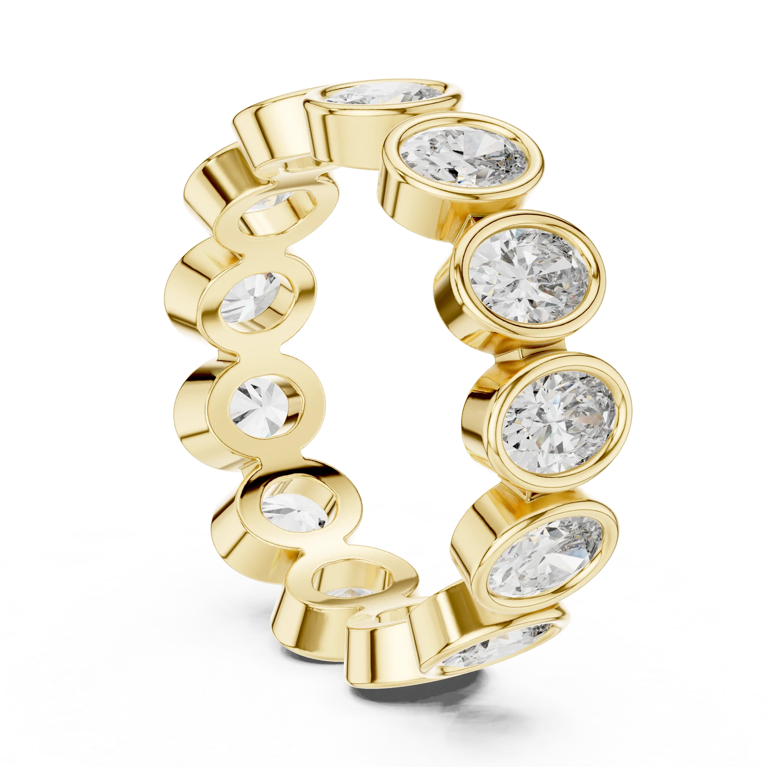 MJET032 - Oval Cut Bezel Set Full Eternity Band