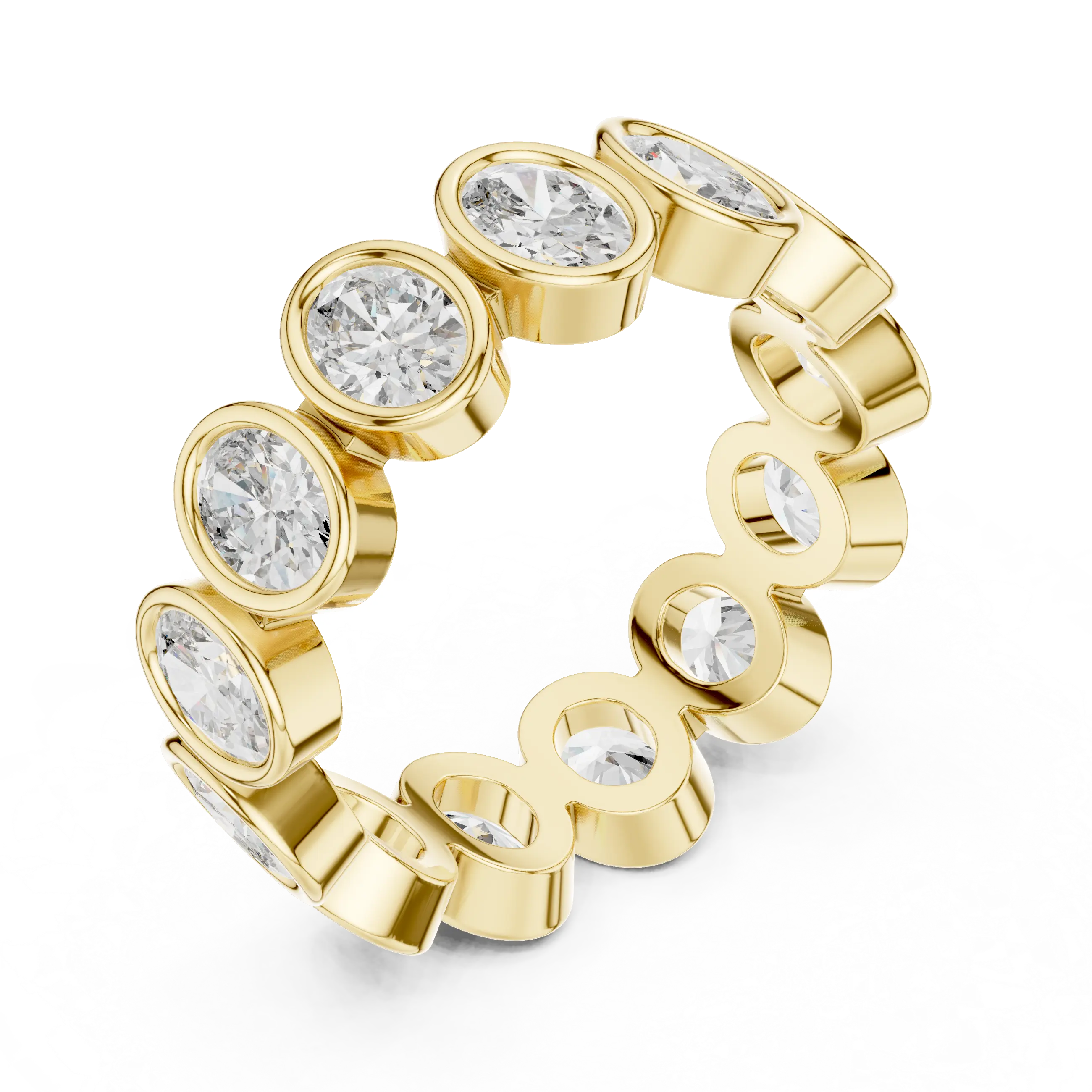 MJET032 - Oval Cut Bezel Set Full Eternity Band