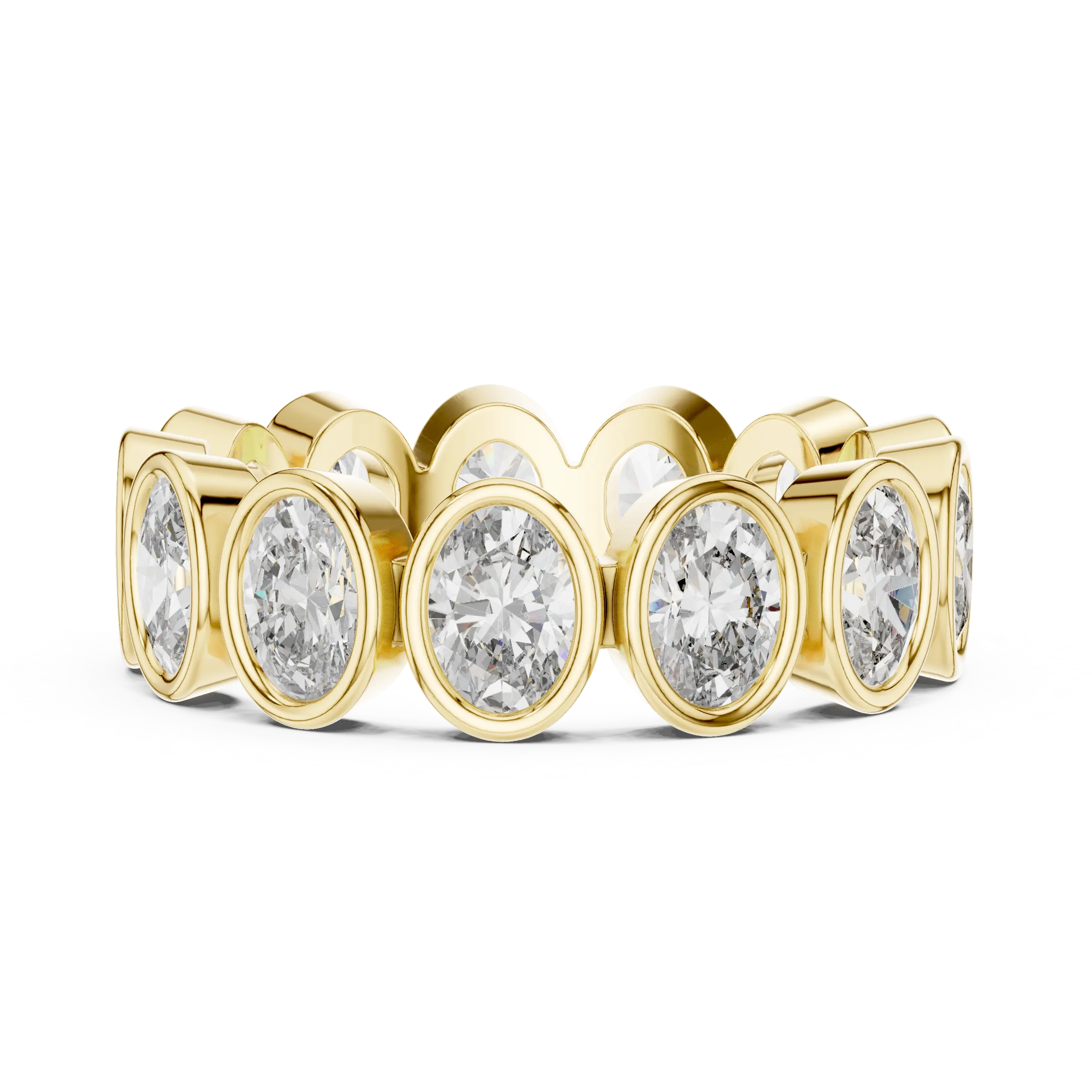 MJET032 - Oval Cut Bezel Set Full Eternity Band
