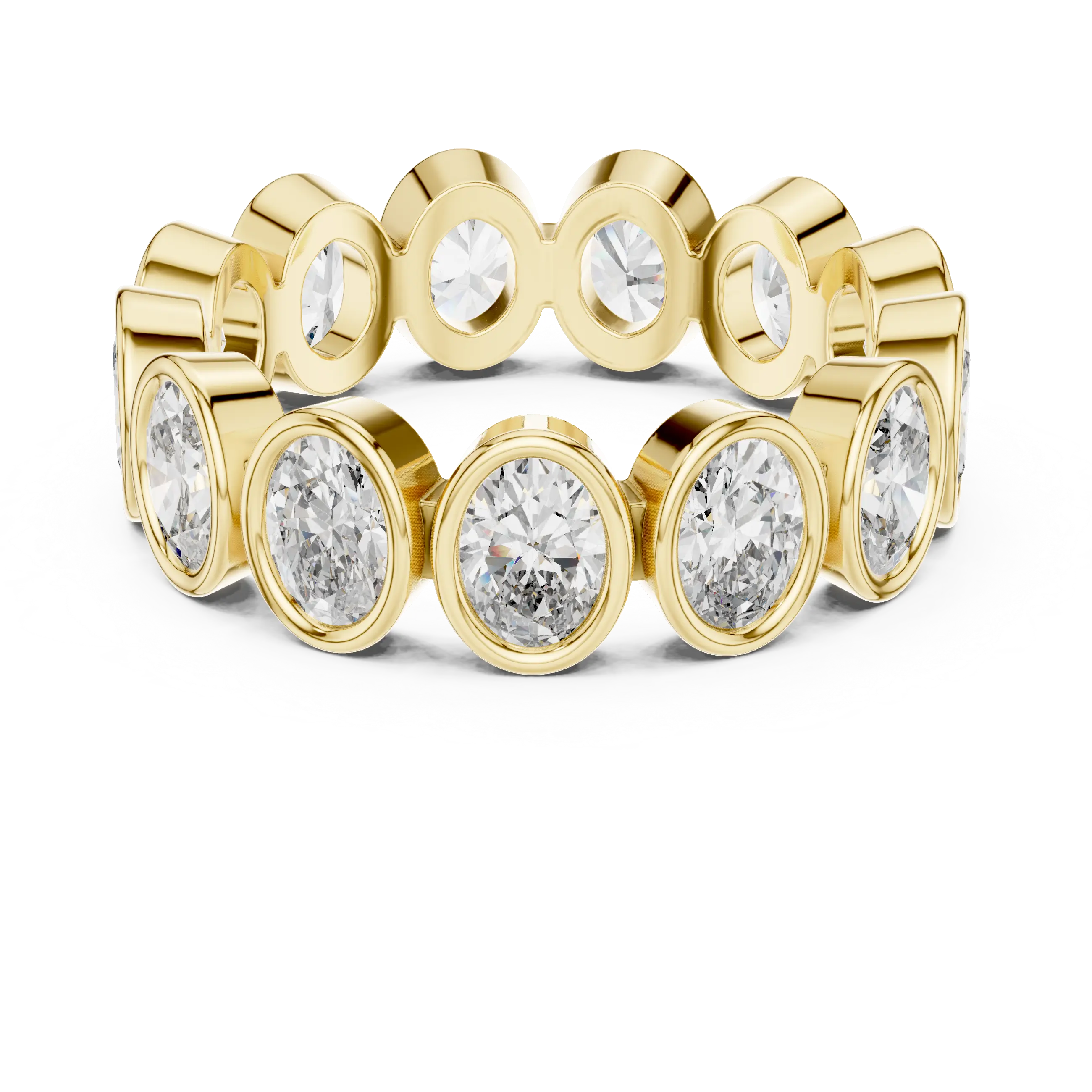 MJET032 - Oval Cut Bezel Set Full Eternity Band