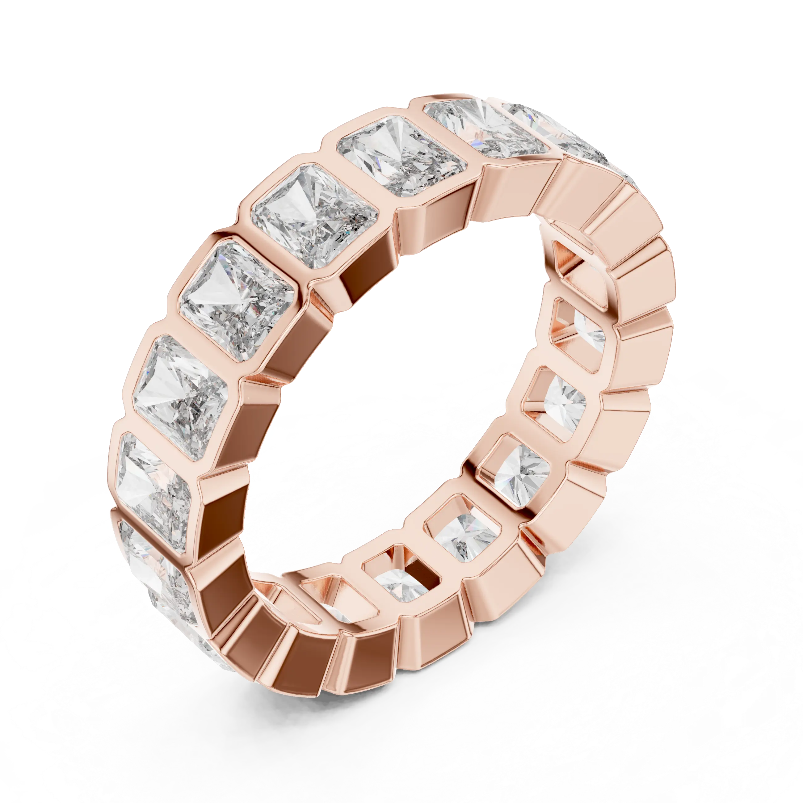 MJET033 - Radiant Cut Bezel Set Full Eternity Ring