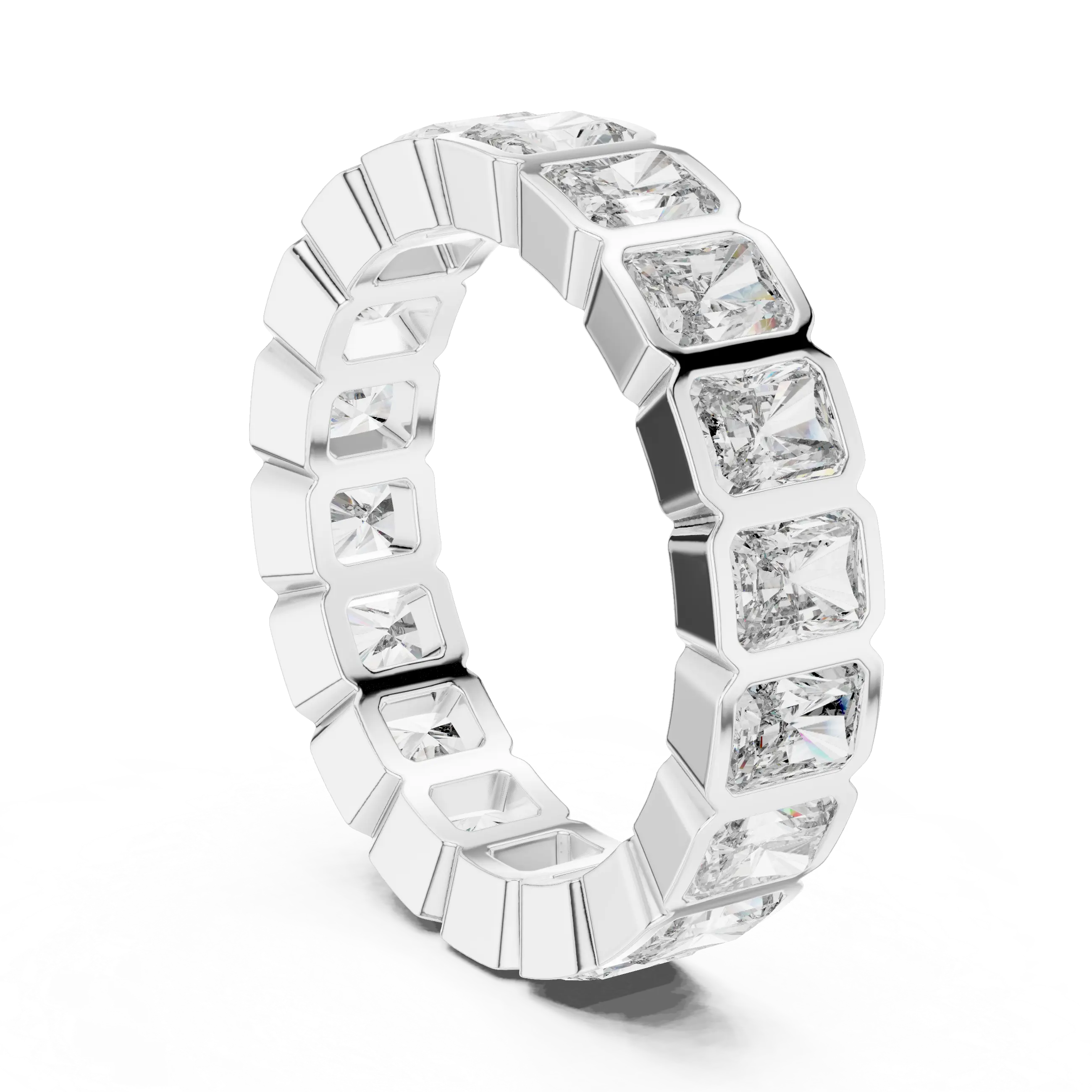 MJET033 - Radiant Cut Bezel Set Full Eternity Ring
