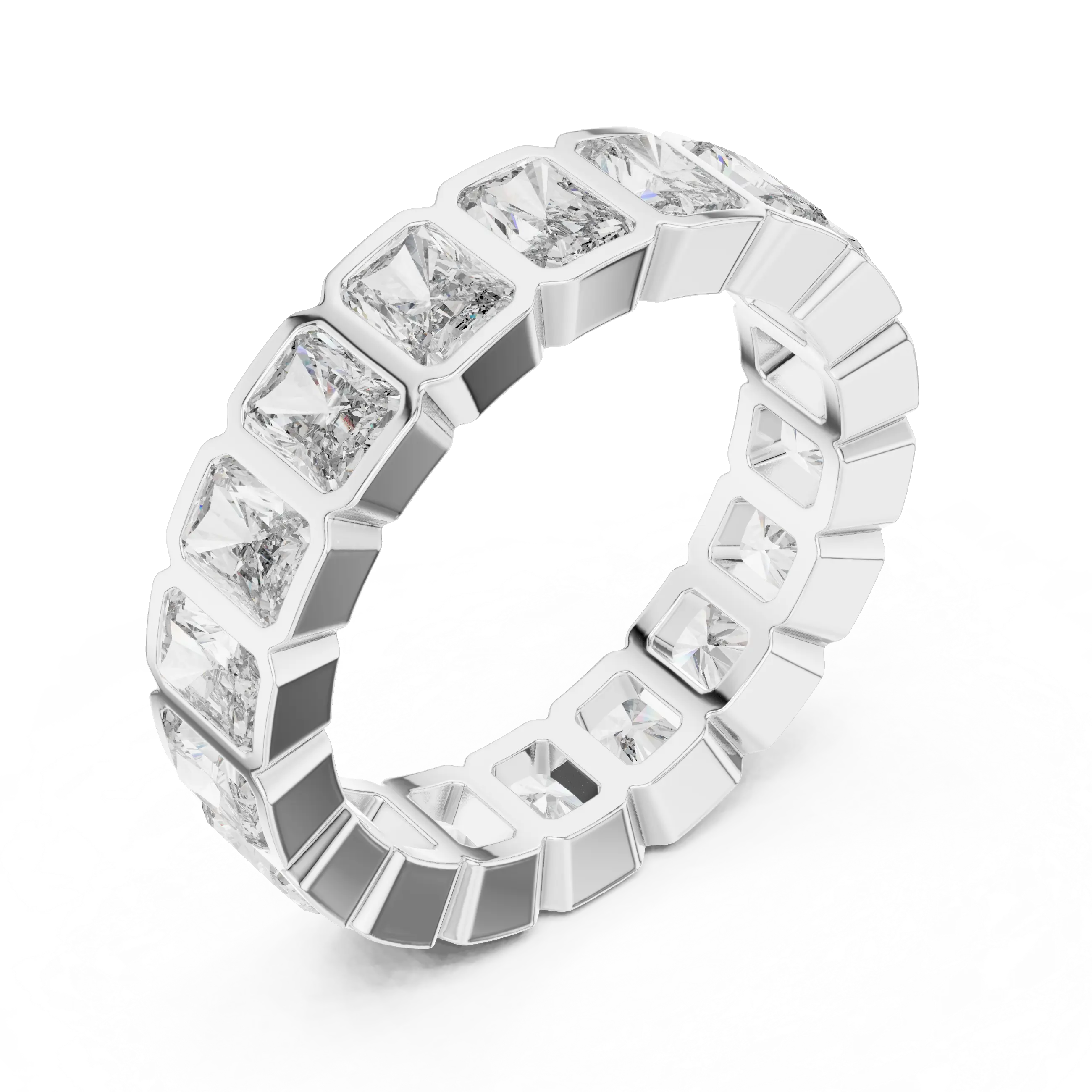 MJET033 - Radiant Cut Bezel Set Full Eternity Ring