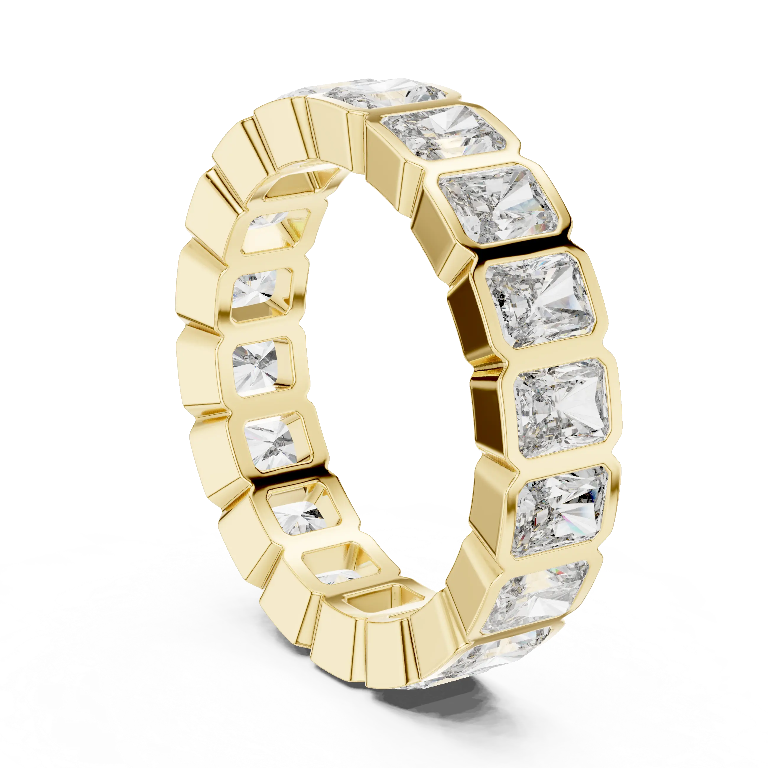 MJET033 - Radiant Cut Bezel Set Full Eternity Ring