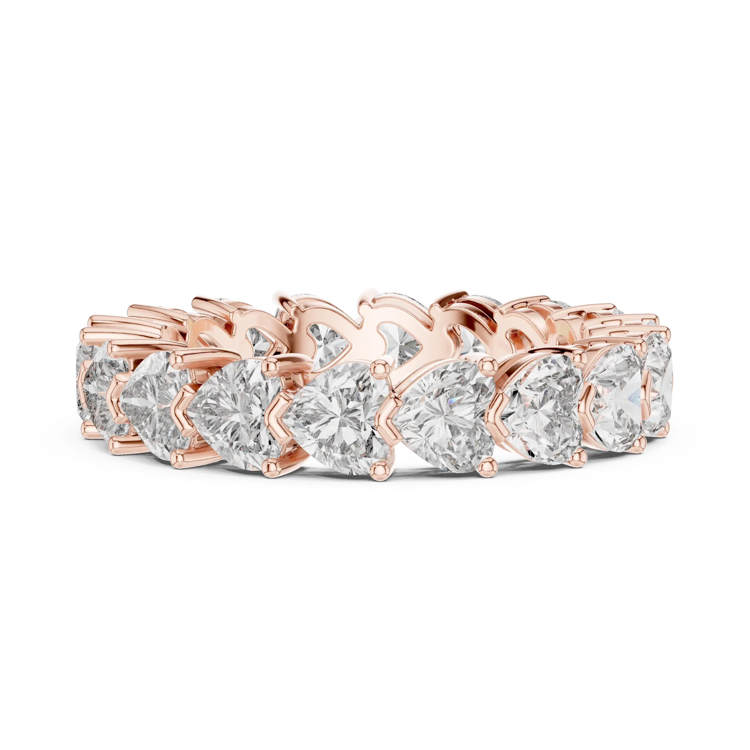 MJET036 - Heart Cut Prong Set Interlocking Eternity Band