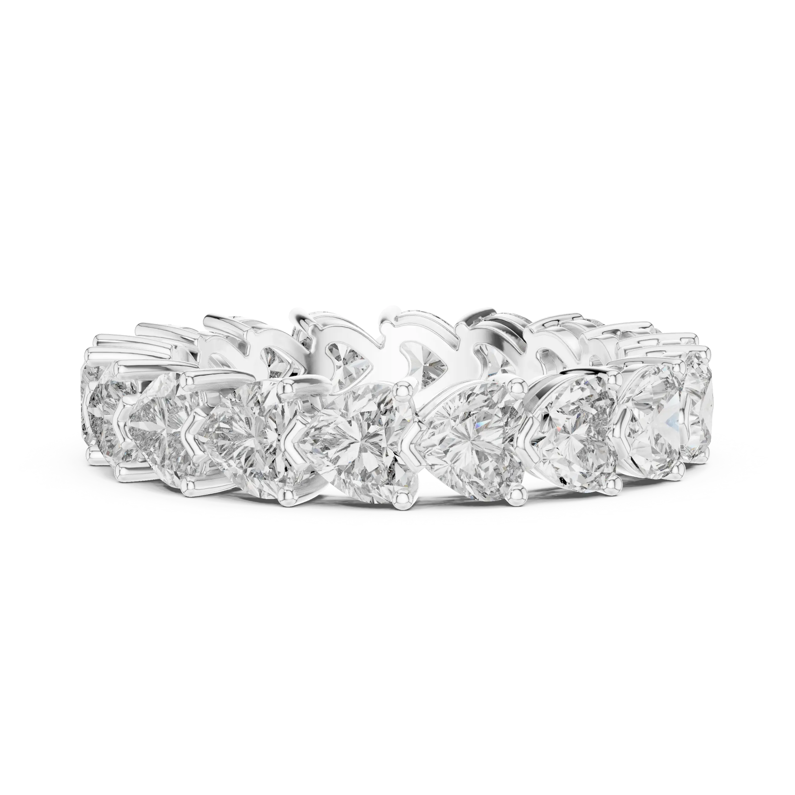 MJET036 - Heart Cut Prong Set Interlocking Eternity Band