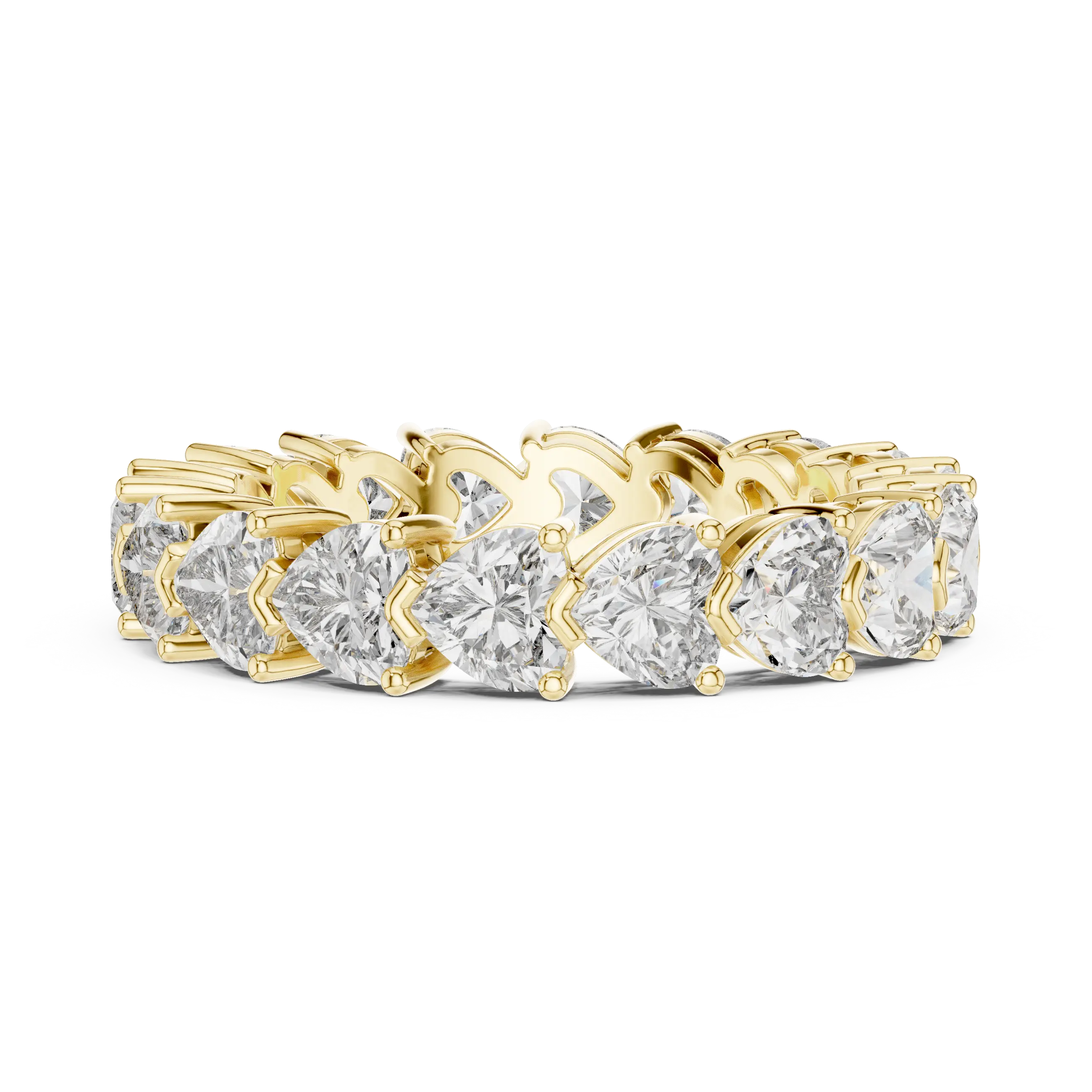 MJET036 - Heart Cut Prong Set Interlocking Eternity Band