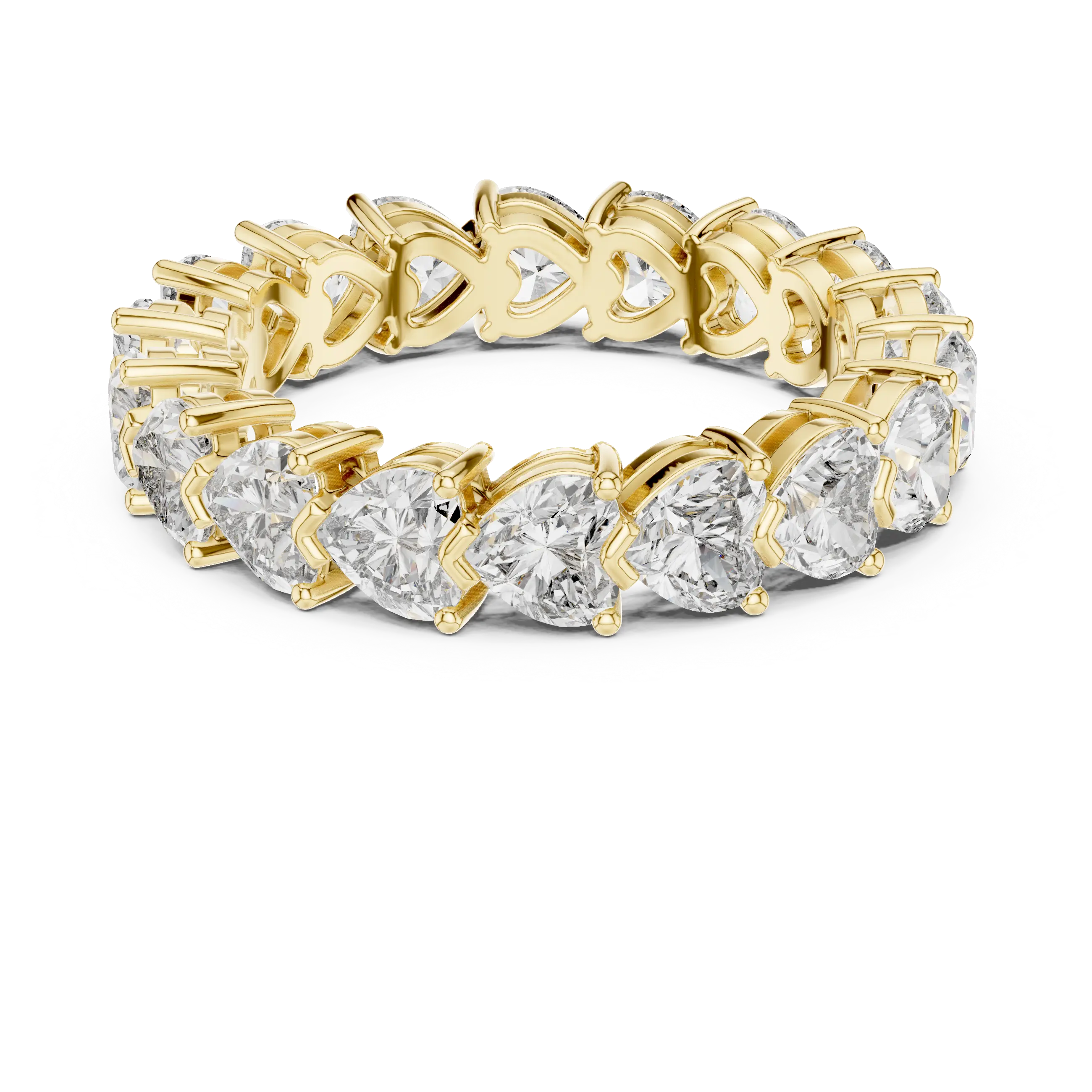 MJET036 - Heart Cut Prong Set Interlocking Eternity Band