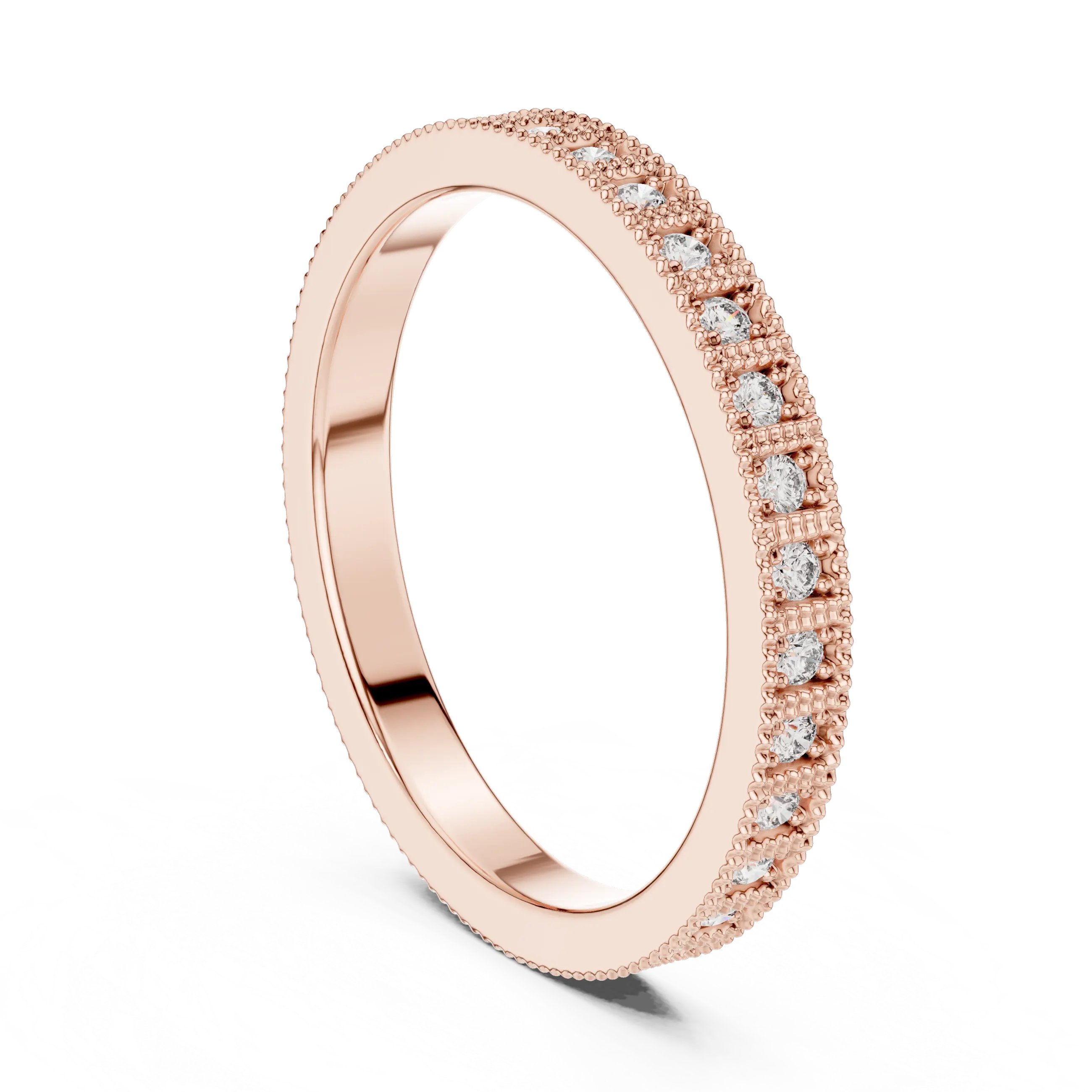 MJET038 - Vintage Milgrain Round Diamond Full Eternity Band
