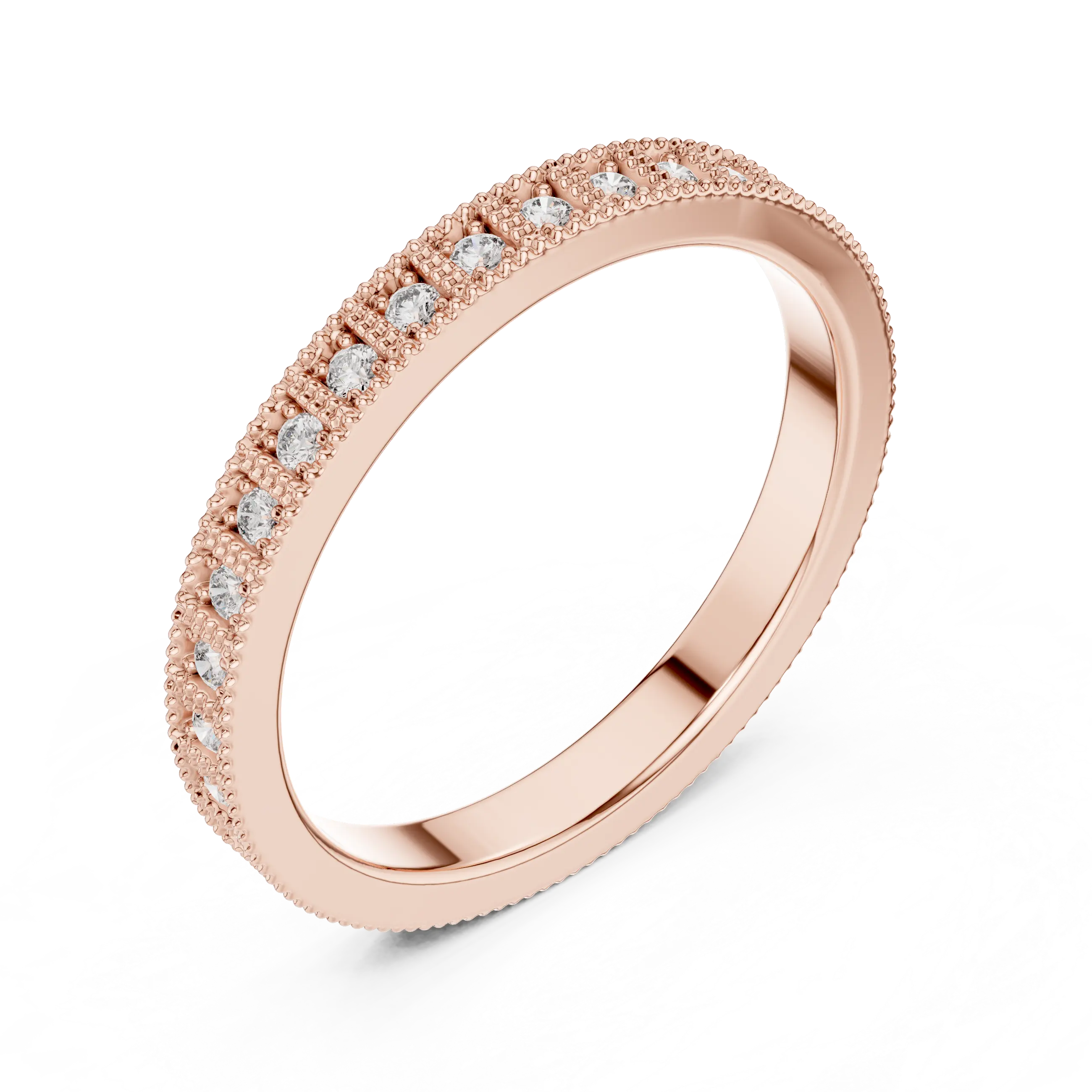 MJET038 - Vintage Milgrain Round Diamond Full Eternity Band
