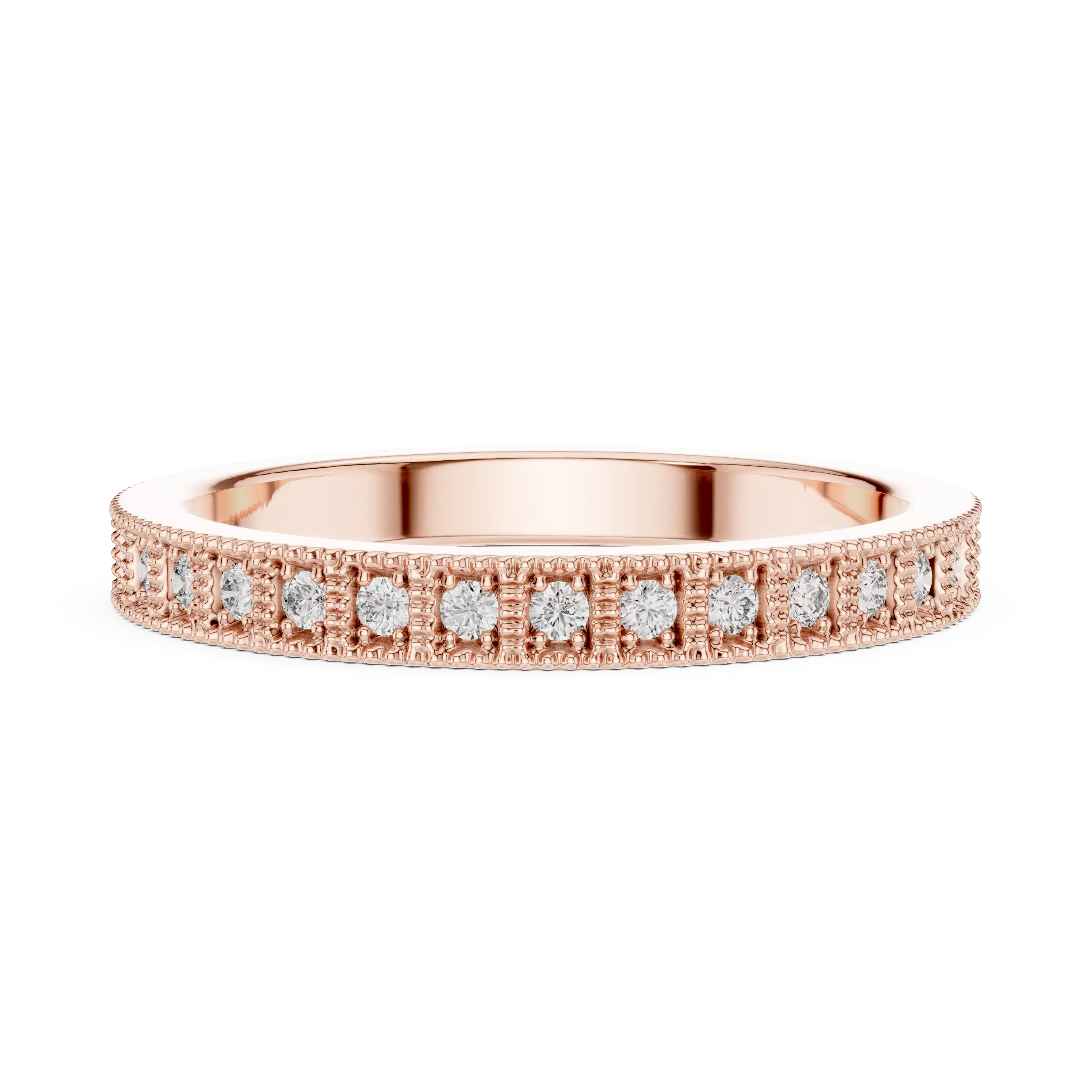 MJET038 - Vintage Milgrain Round Diamond Full Eternity Band